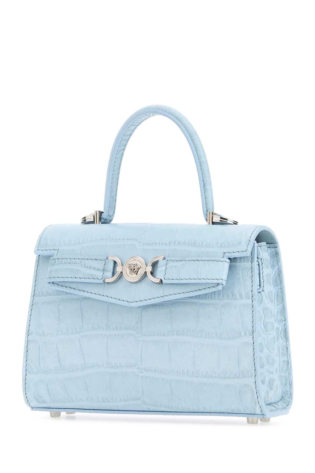 Shop Versace Pastel Light-blue Small Medusa 95 Handbag In 1vd6p95pastelbluepalladium