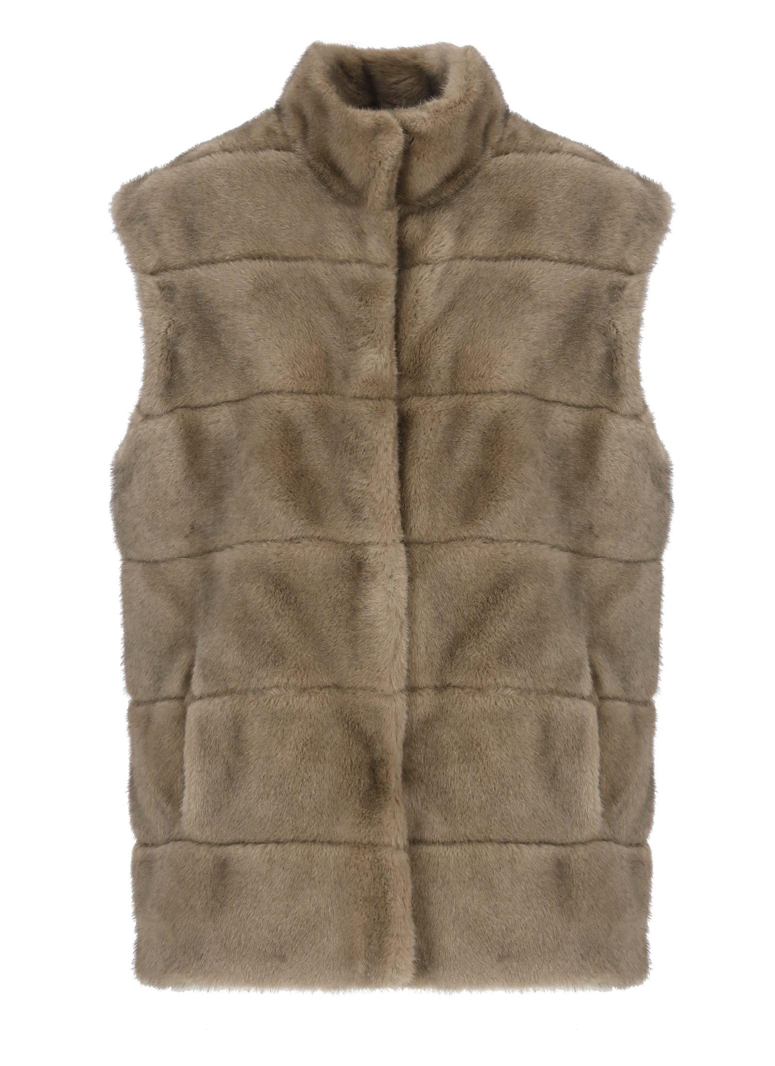 Shop Betta Corradi Syntetic Fur Vest In Brown