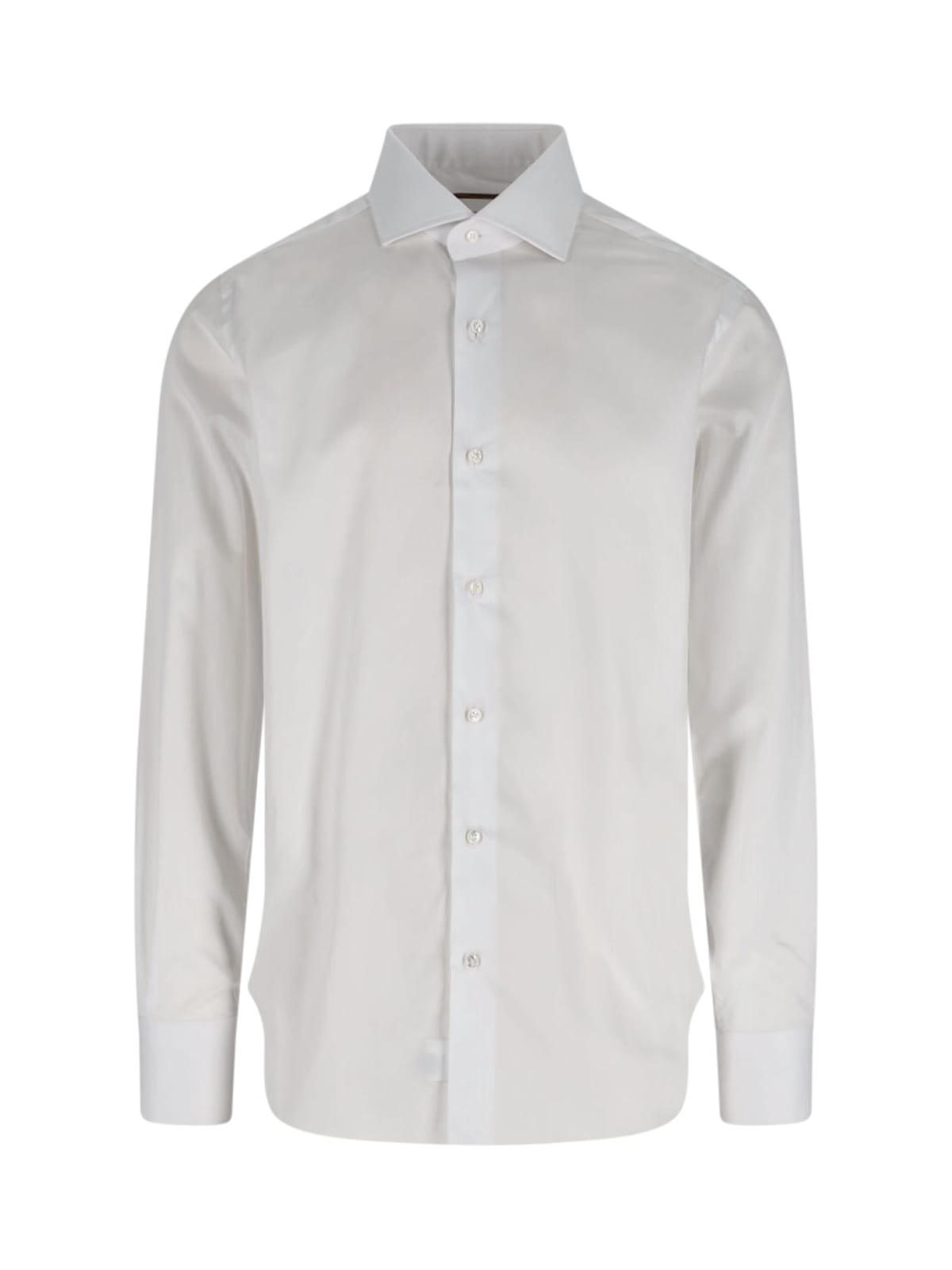 Barba Napoli Embroidered-detail Cotton Shirt In White