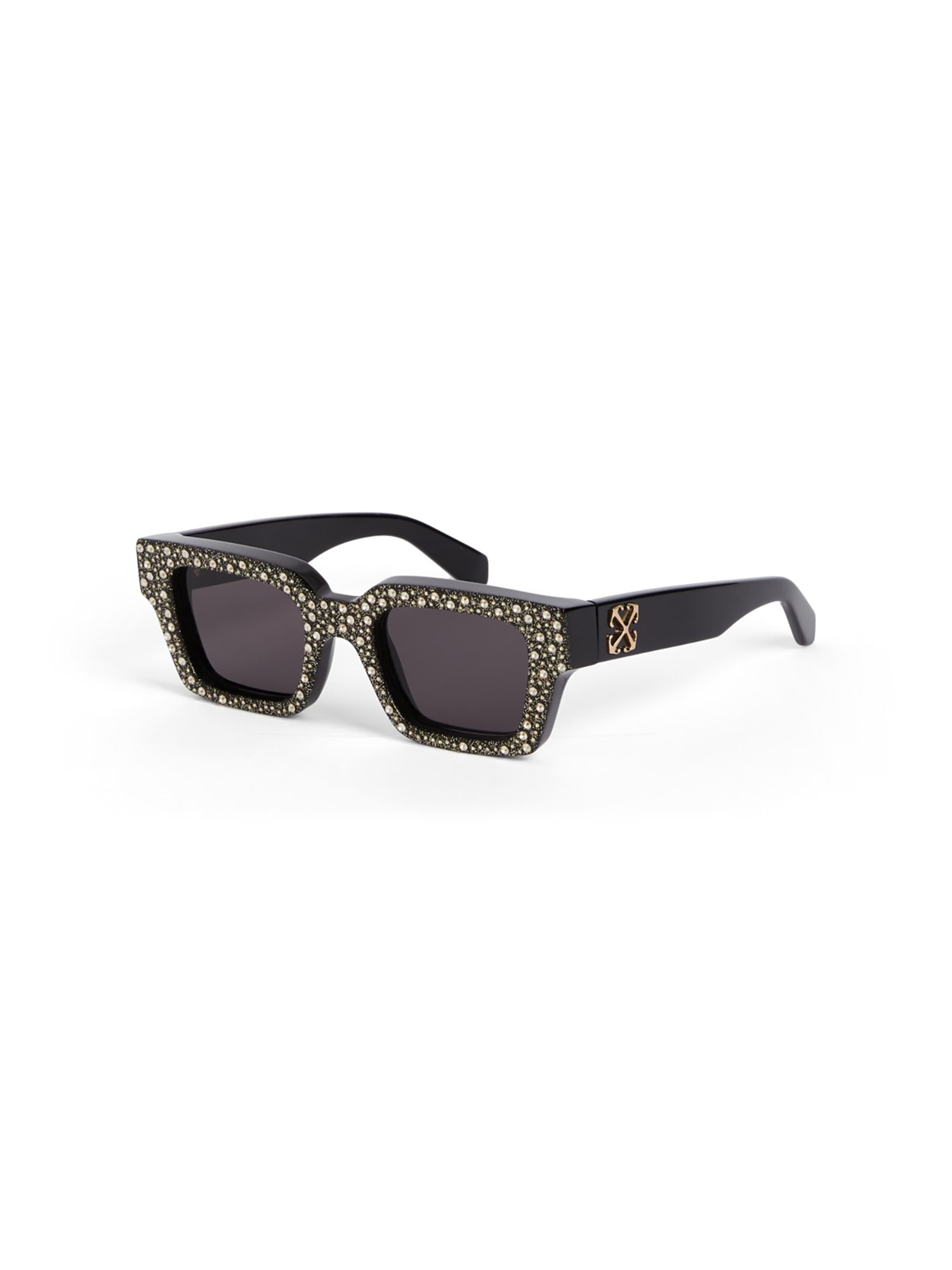 Shop Off-white Oeri126 Virgil Sunglasses L Sunglasses In Gold Dark Grey