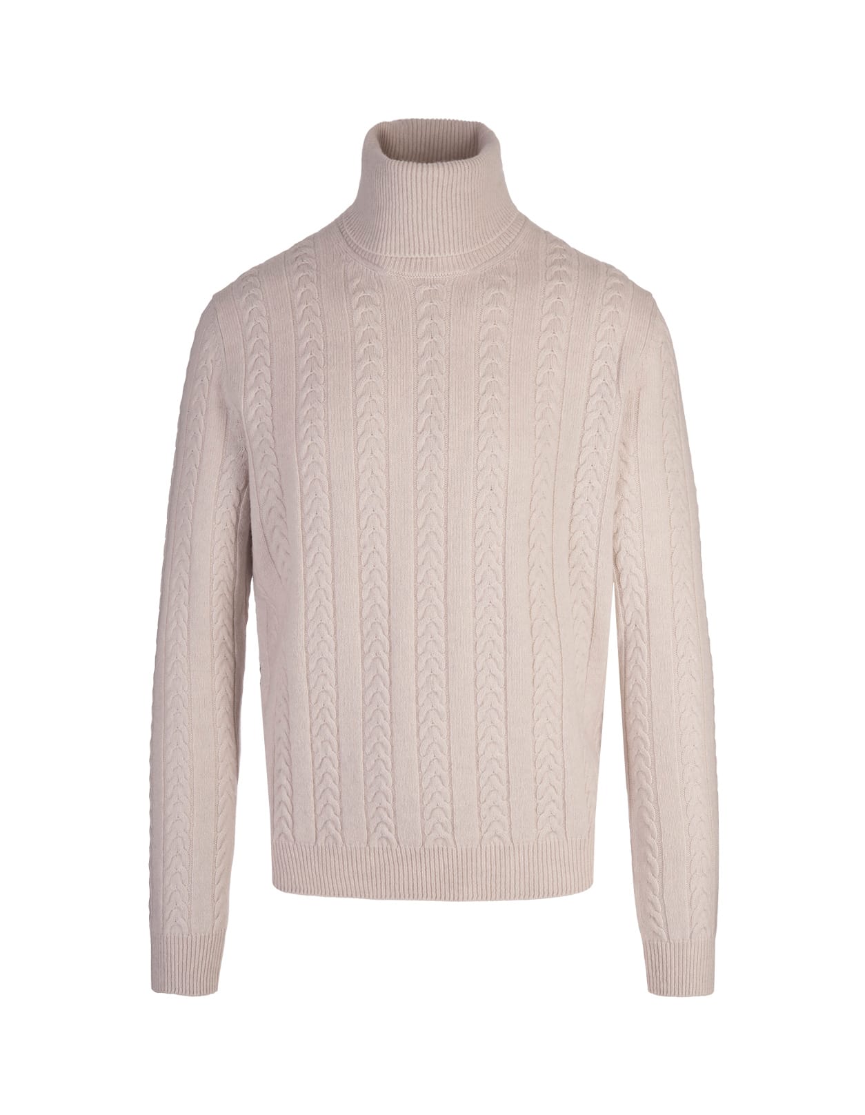 Shop Hugo Boss White Virgin Wool And Cashmere Turtleneck Sweater