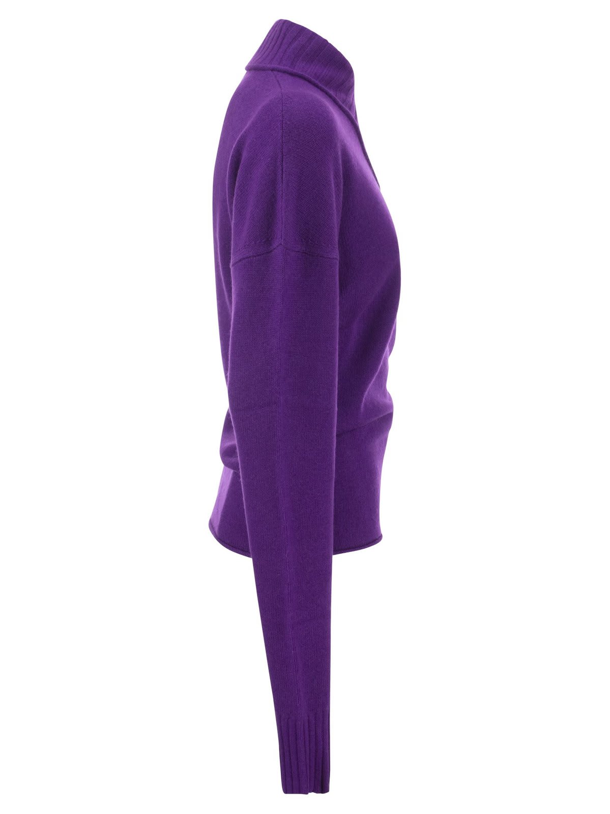 Shop Sportmax V-neck Long Sleeved Jumper In Viola