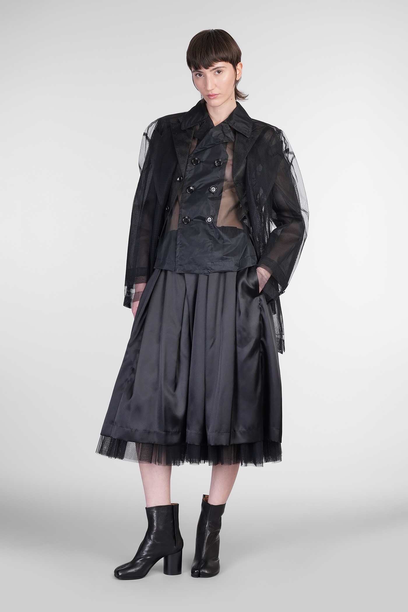 COMME DES GARÇONS BLAZER IN BLACK NYLON 