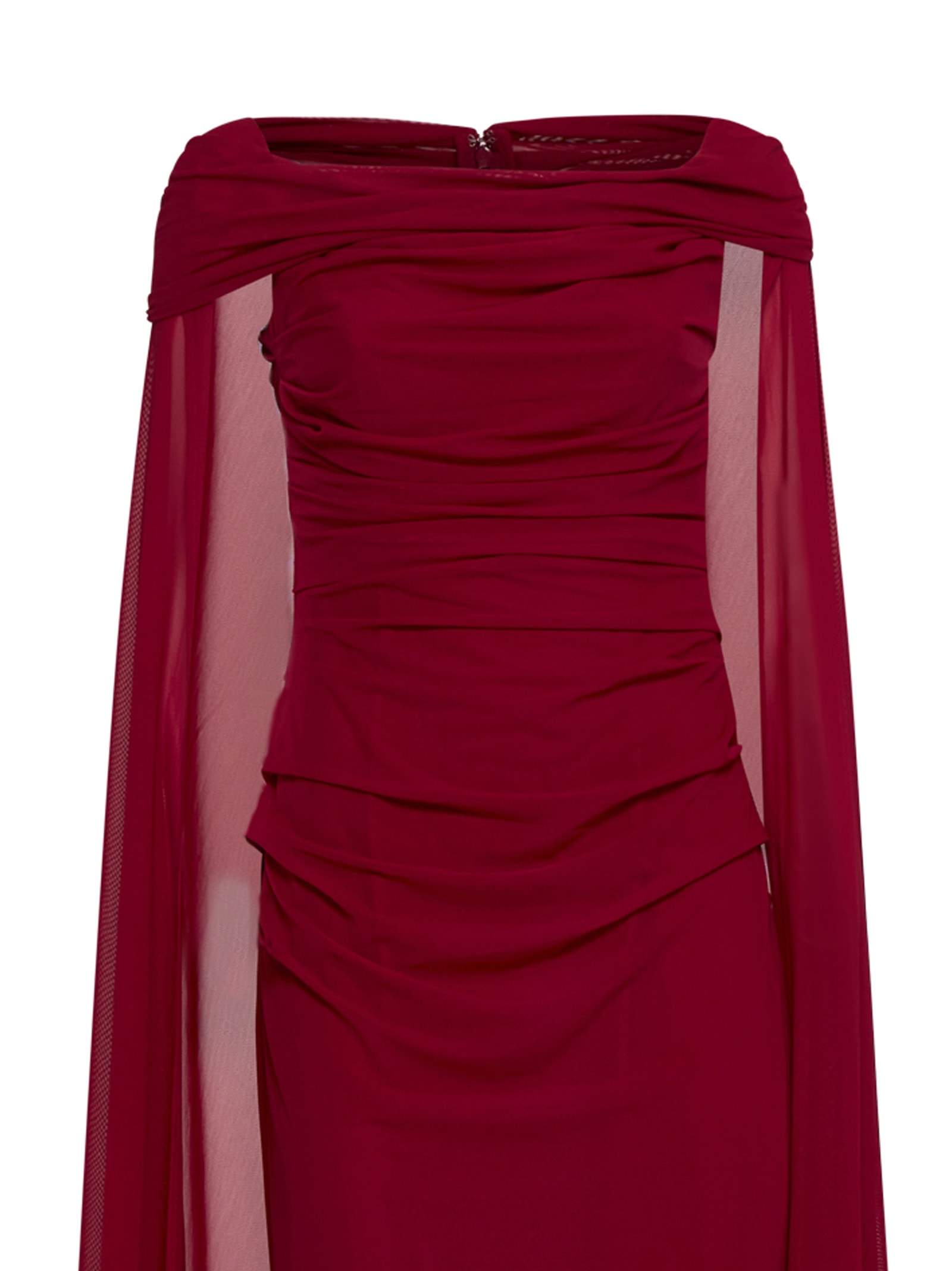 Shop Talbot Runhof Dress In Scarlet