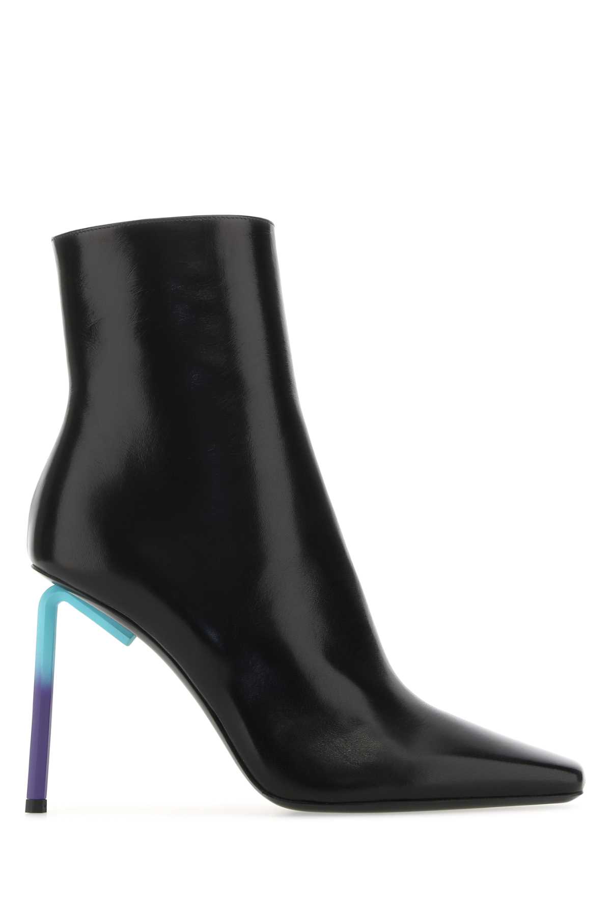 Shop Off-white Black Nappa Leather Allen Ankle Boots In 1045