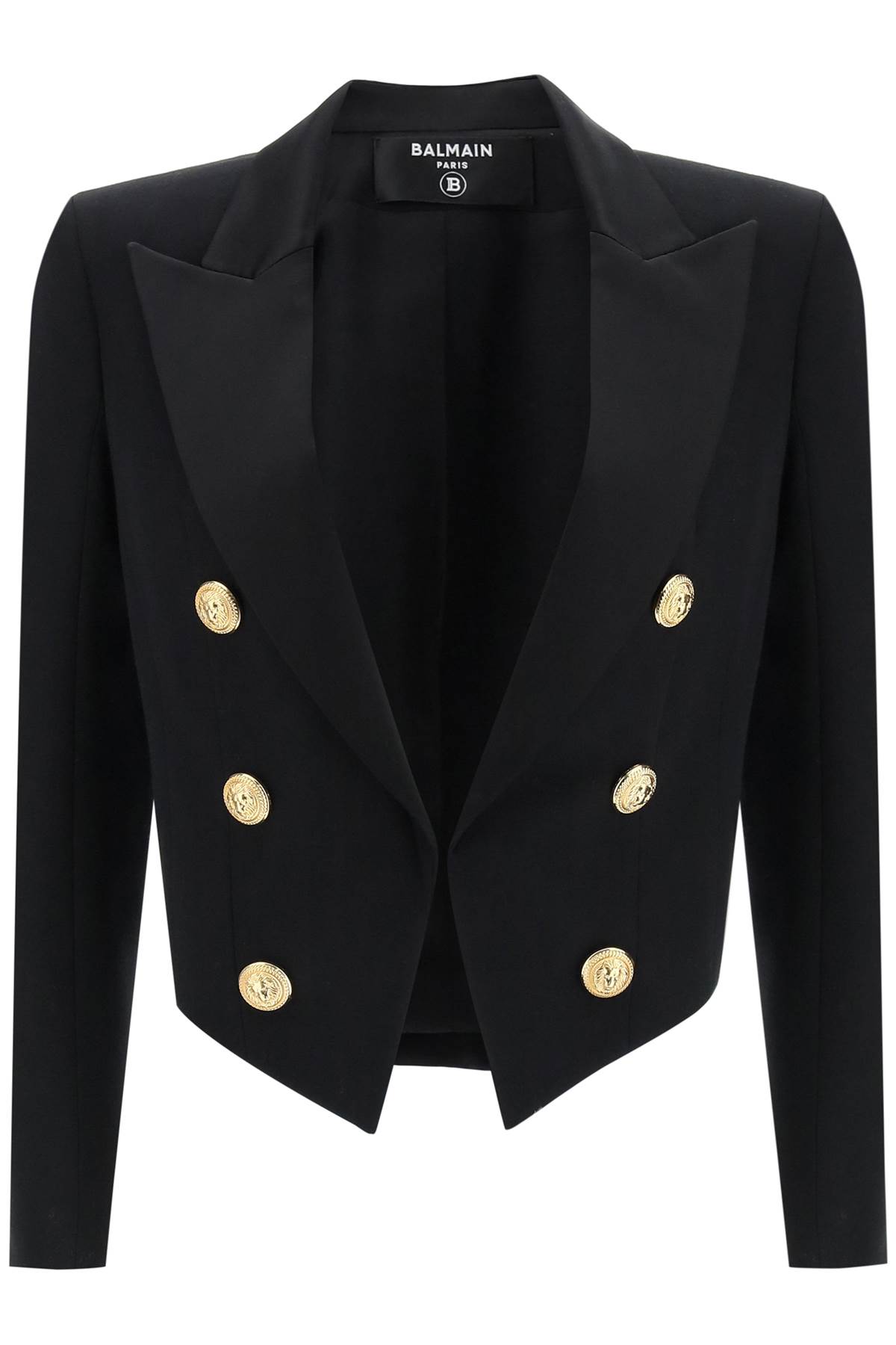 BALMAIN SPENCER JACKET IN GRAIN DE POUDRE