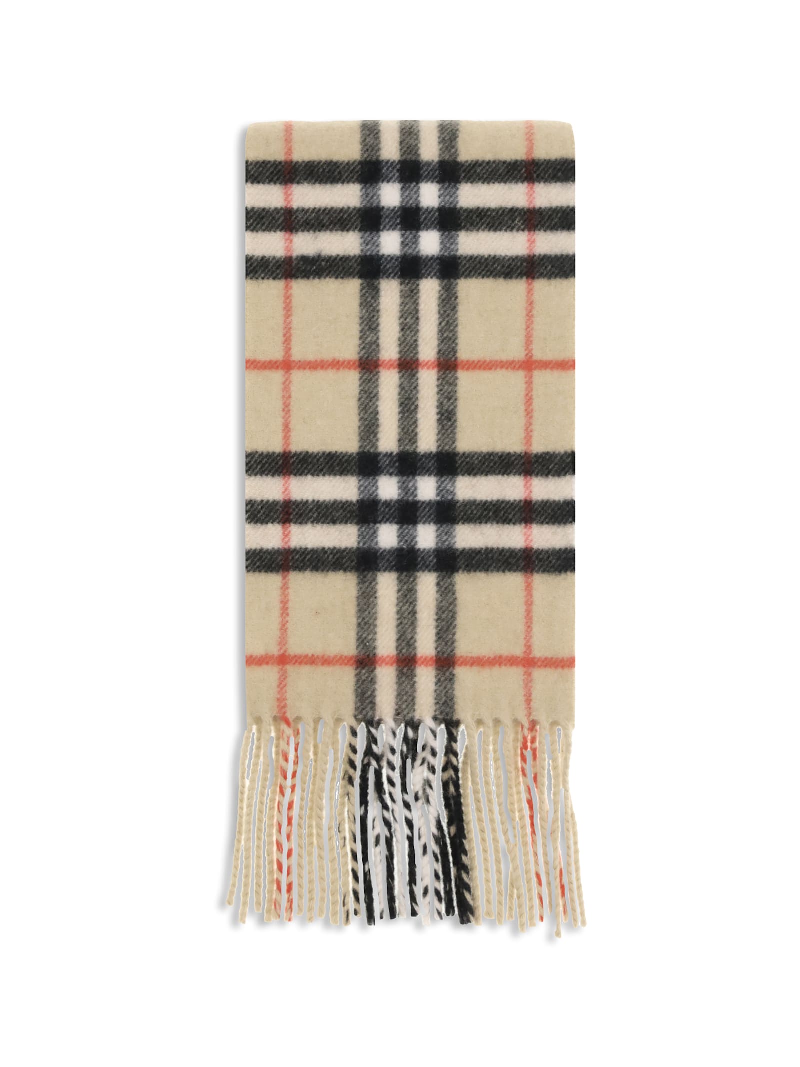 Burberry Thin Cashmere Check Scarf In Neutral
