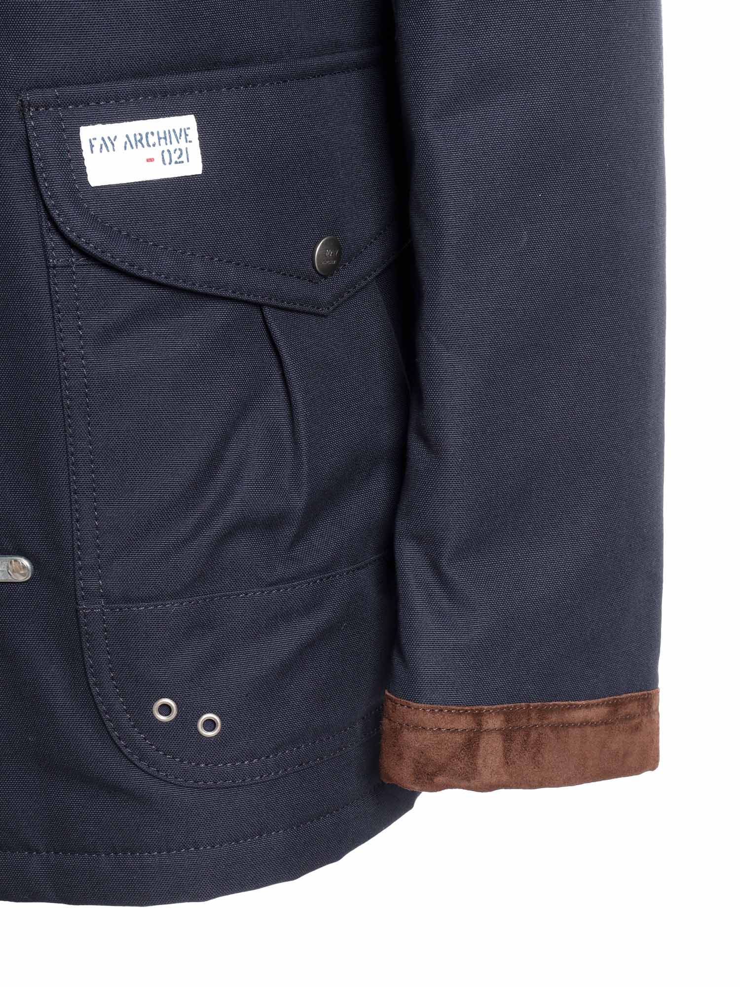 Shop Fay 4 Hooks Archive Padded Jacket In Blue