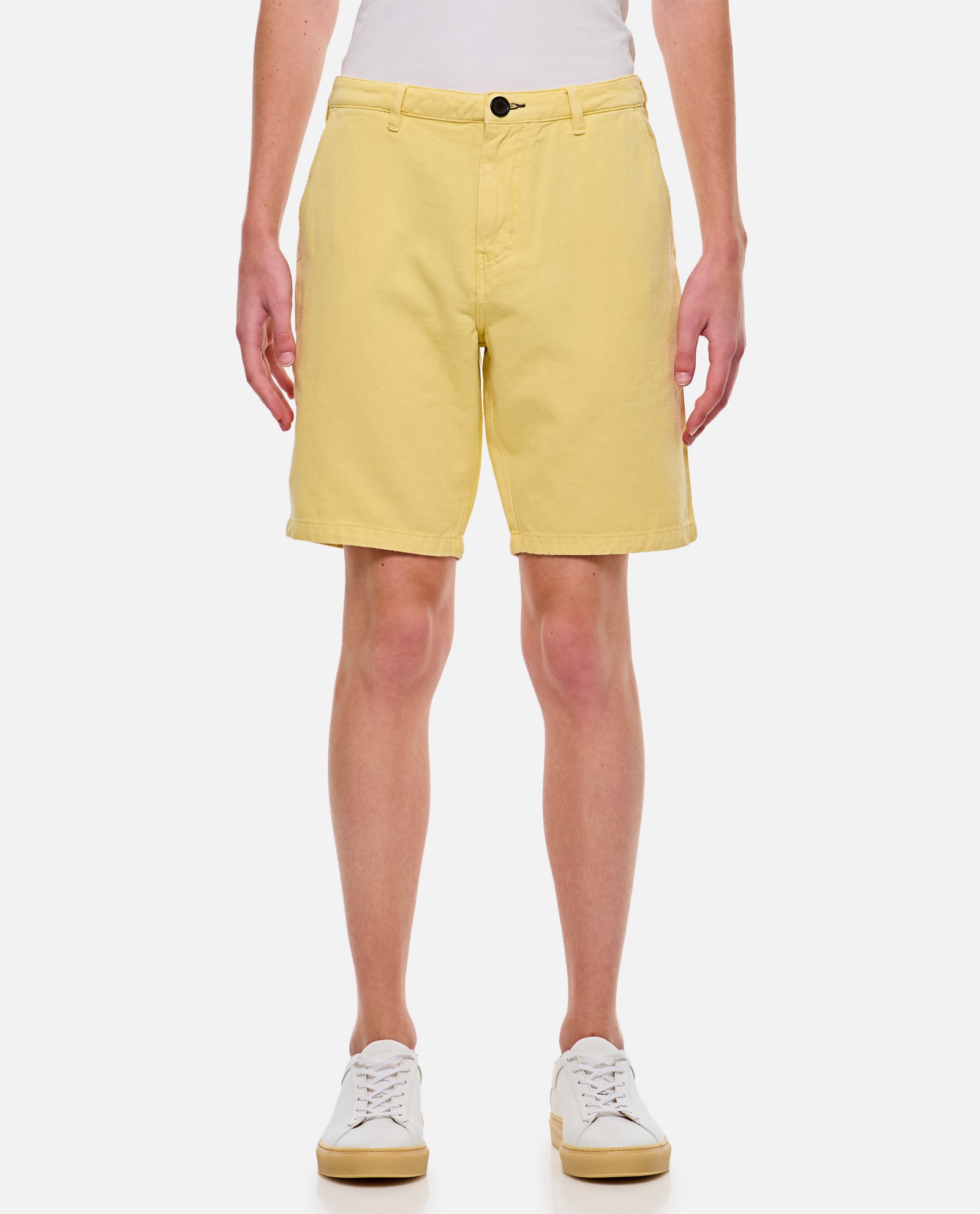 Shop Paul Smith Cotton Shorts In Yellow