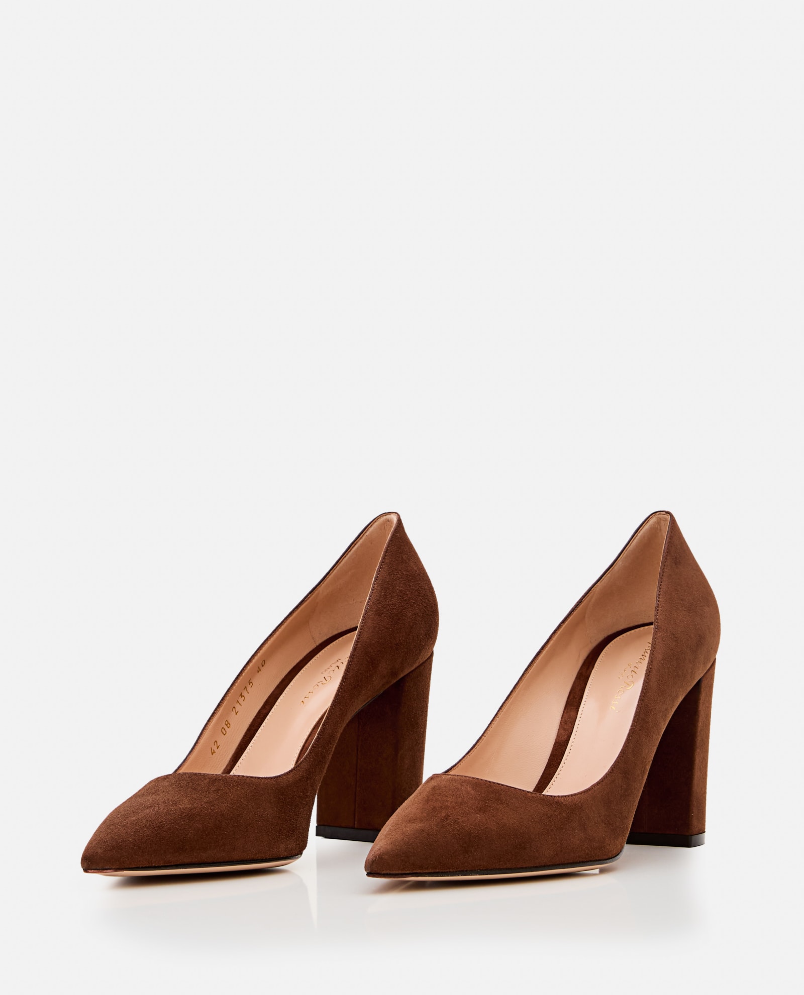 Shop Gianvito Rossi 85mm Suede Piper Pump In Brown