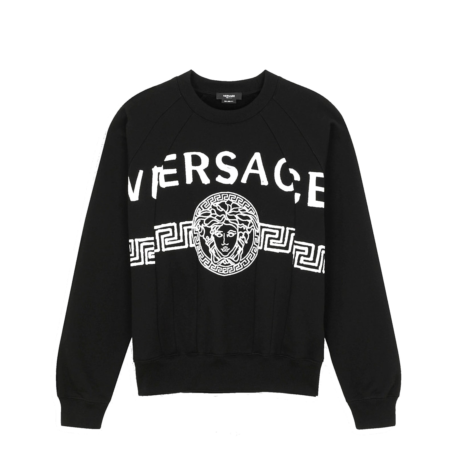 Shop Versace Logo Sweartshirt In Black