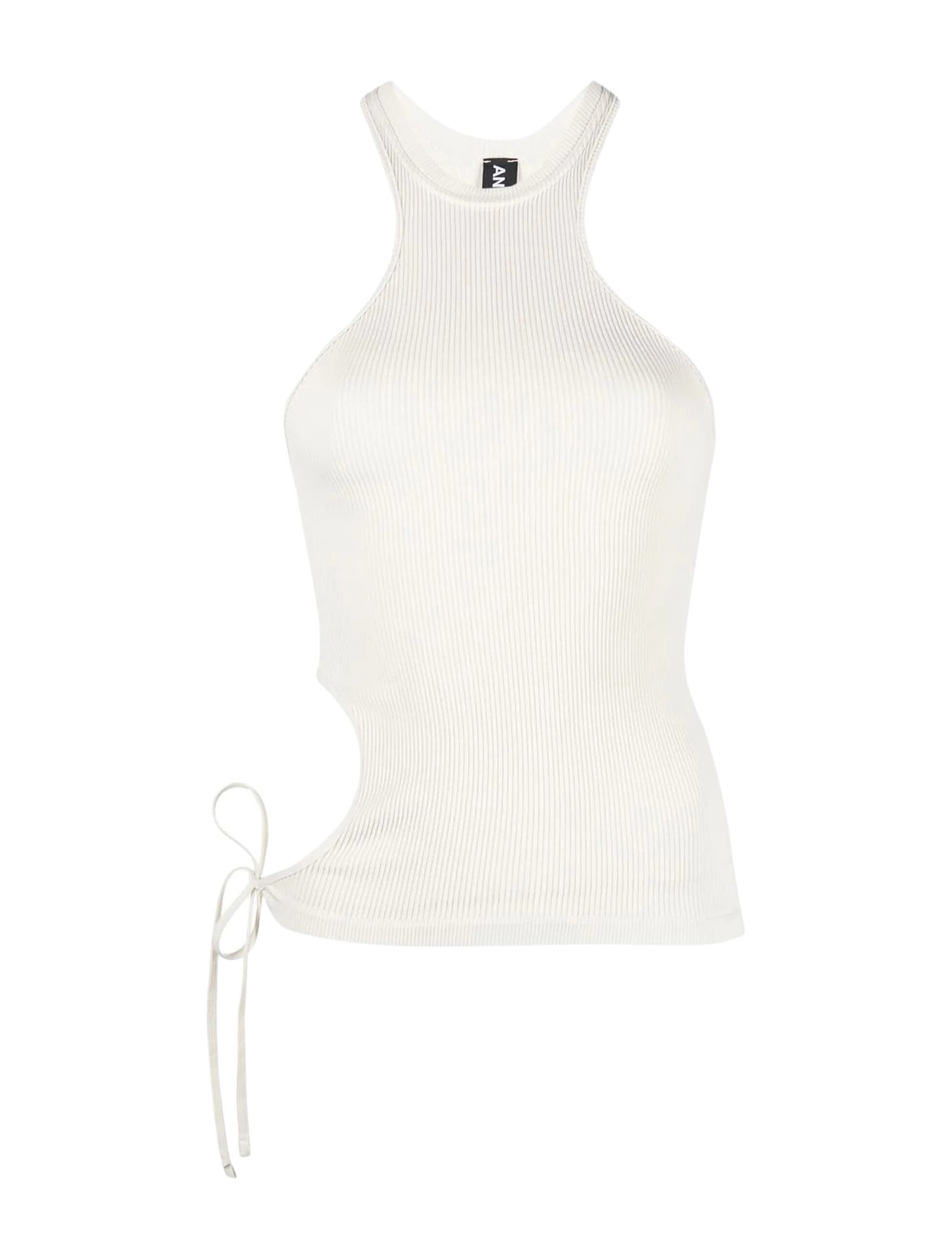 ANDREADAMO Ribbed Jersey Tank Top With Coulisse Det