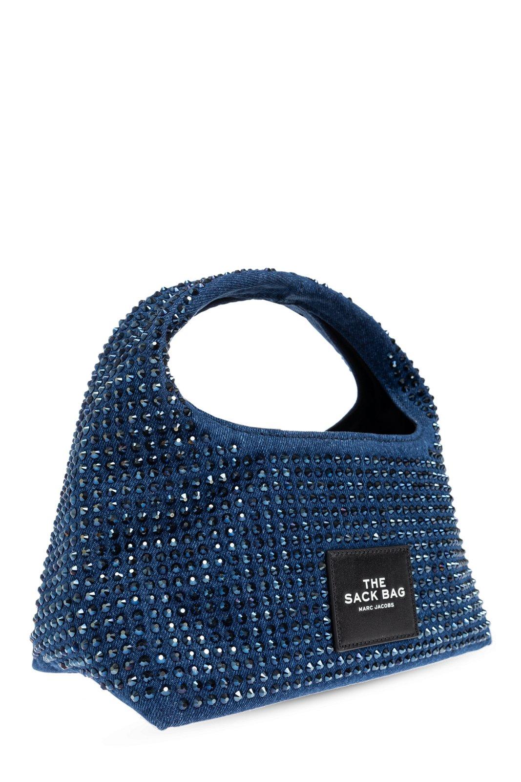 Shop Marc Jacobs Embellished Denim Mini Sack Bag