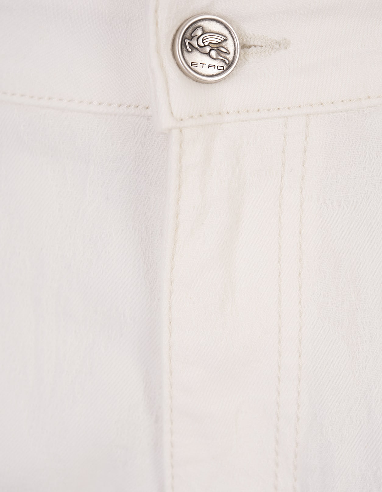 Shop Etro White Jacquard Slim Jeans