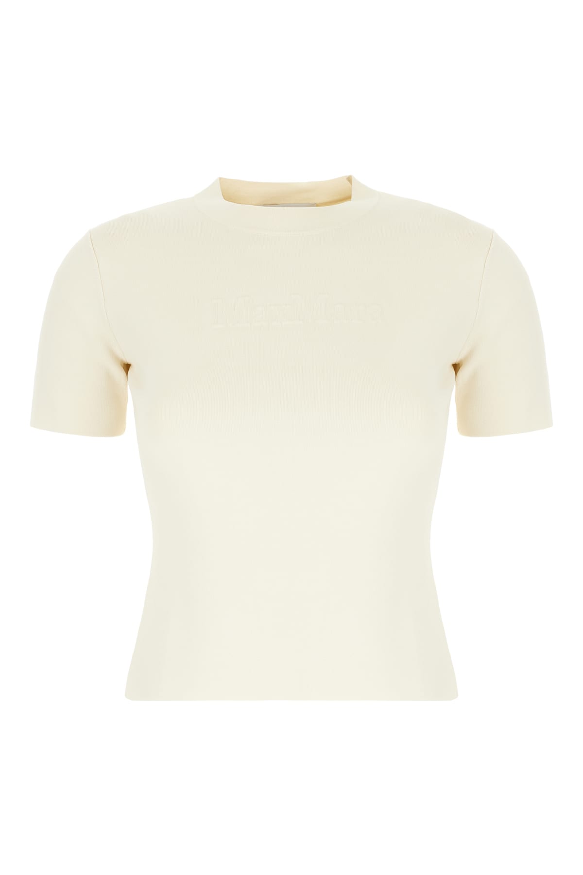 Max Mara Ivory Stretch Viscose Blend T-shirt In Seta