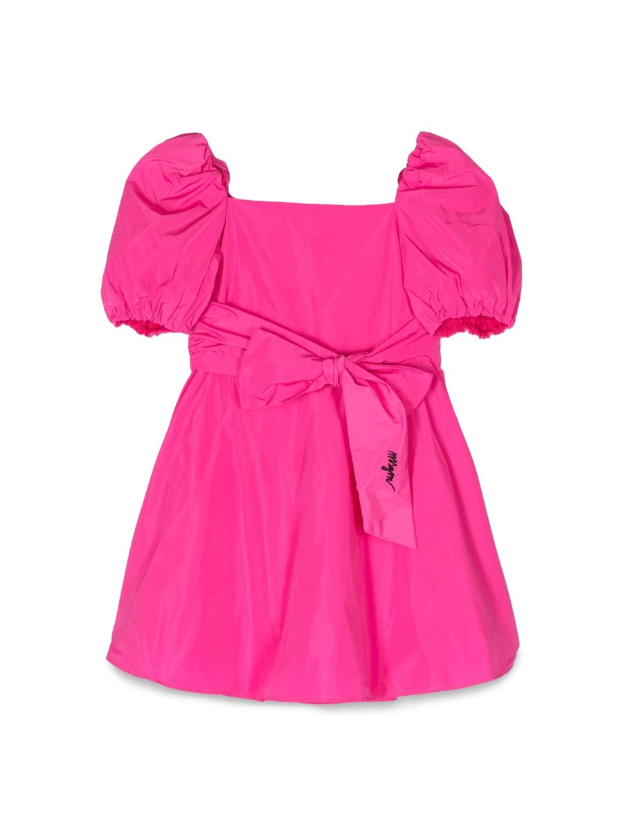 Msgm Kids' Taffeta Dress In Fuchsia