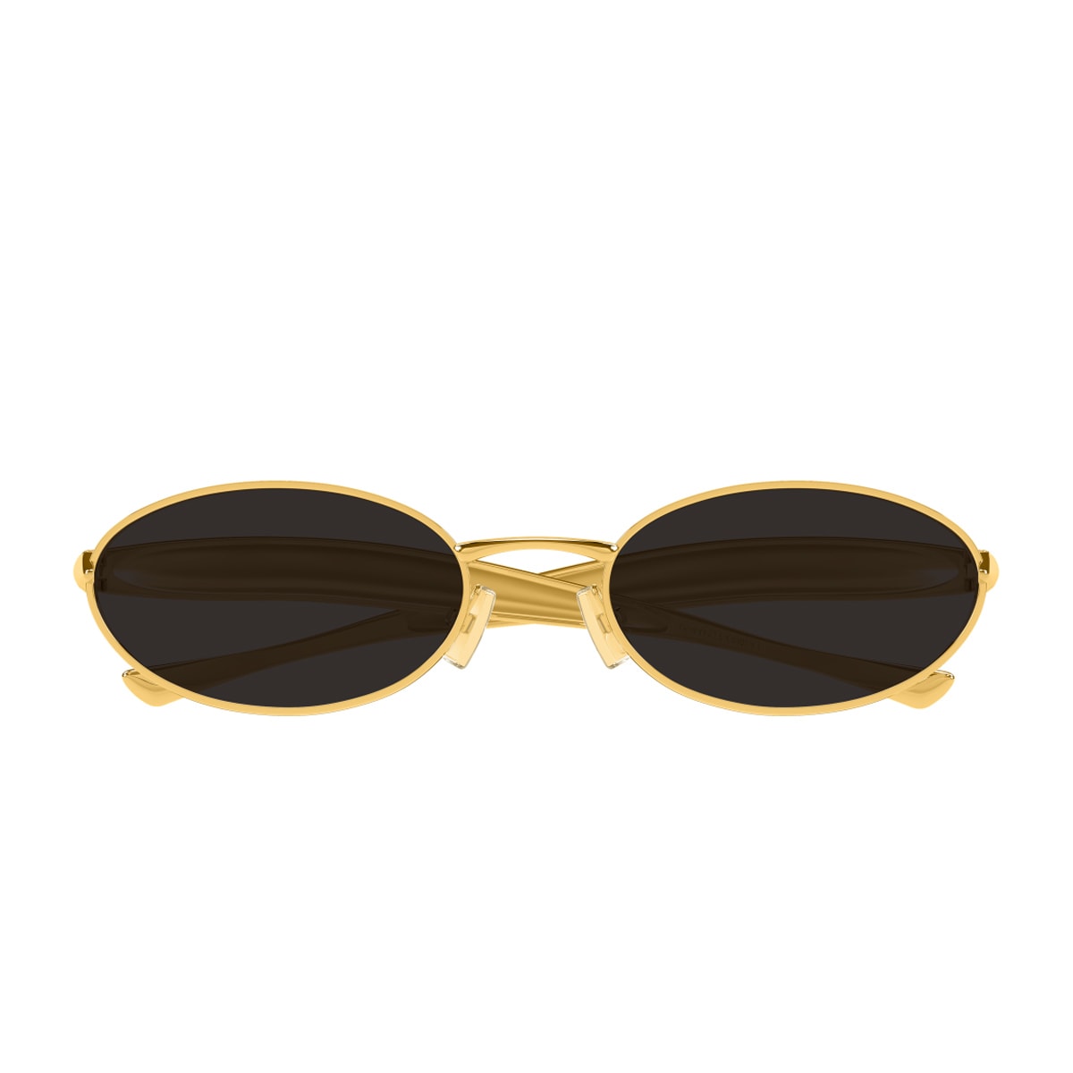 Bottega Veneta Bv1386s Sardine Linea Signature Icons 001 Gold Grey Sunglasses In Gold