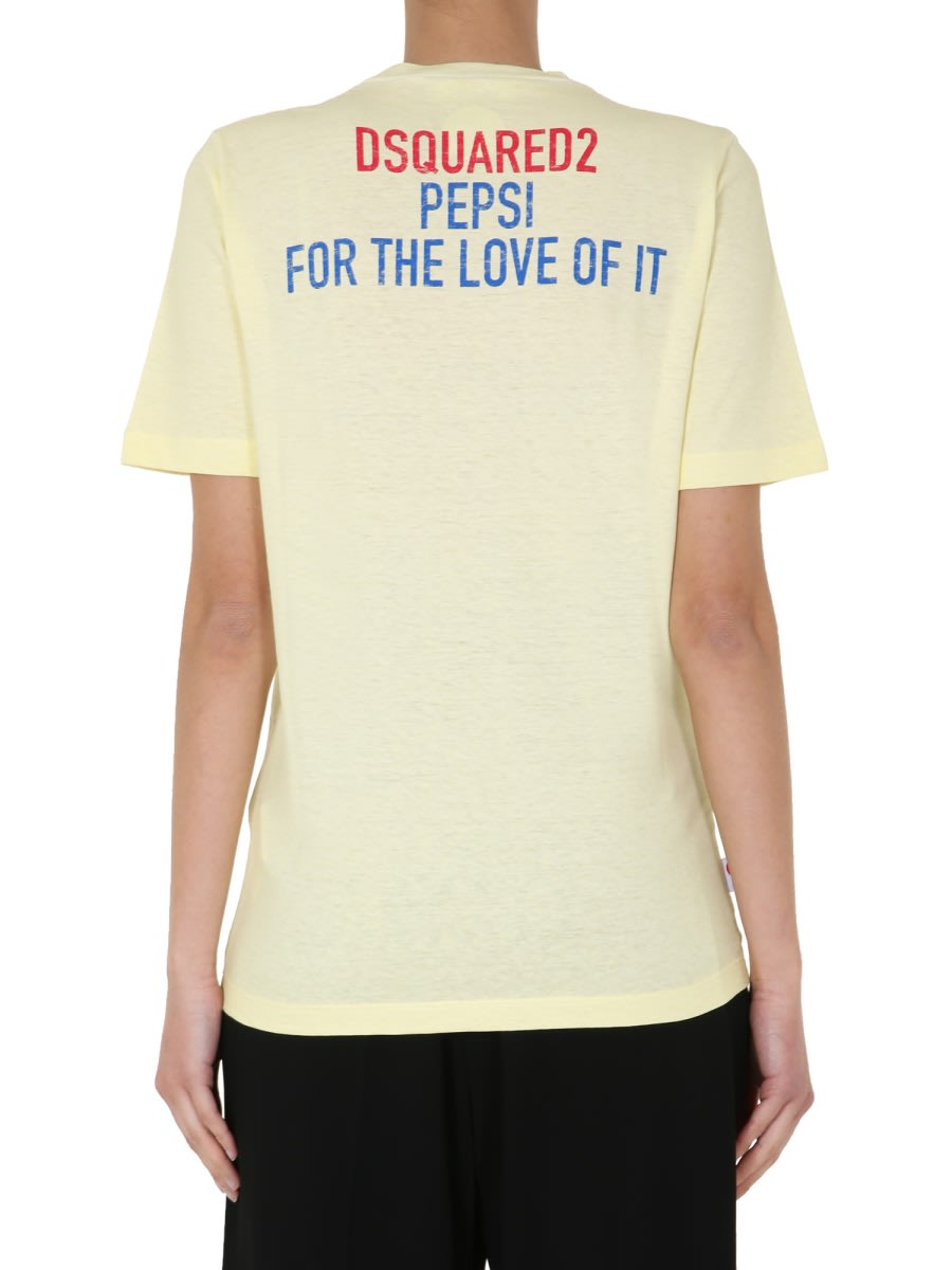 Shop Dsquared2 Pepsi T-shirt In Yellow