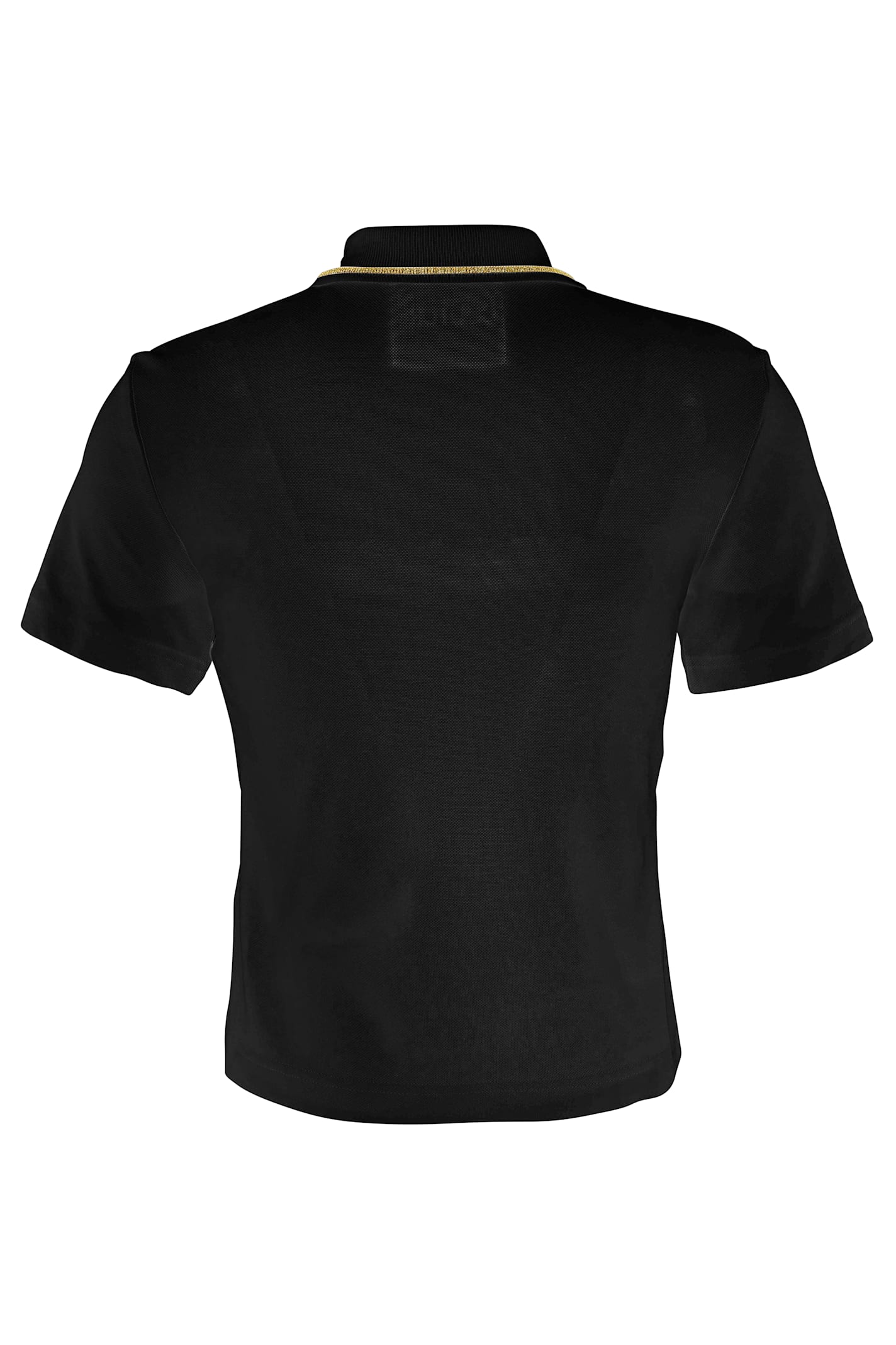 Shop Versace Jeans Couture Short Sleeves Polo In Black Gold