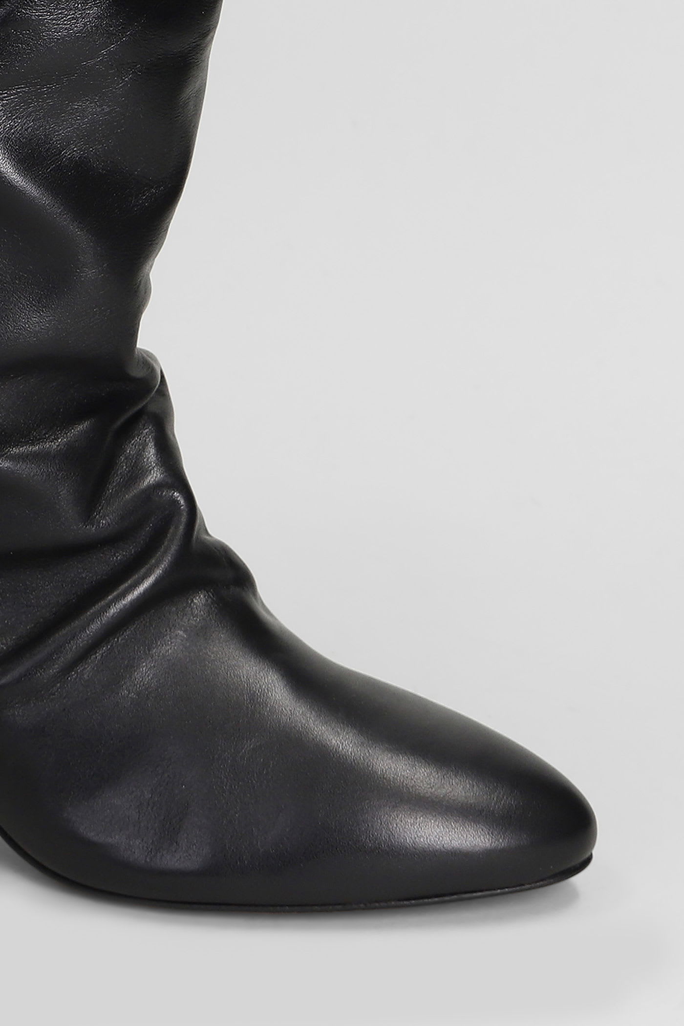 Isabel Marant Dalby High Heels Ankle Boots In Black Leather In Black