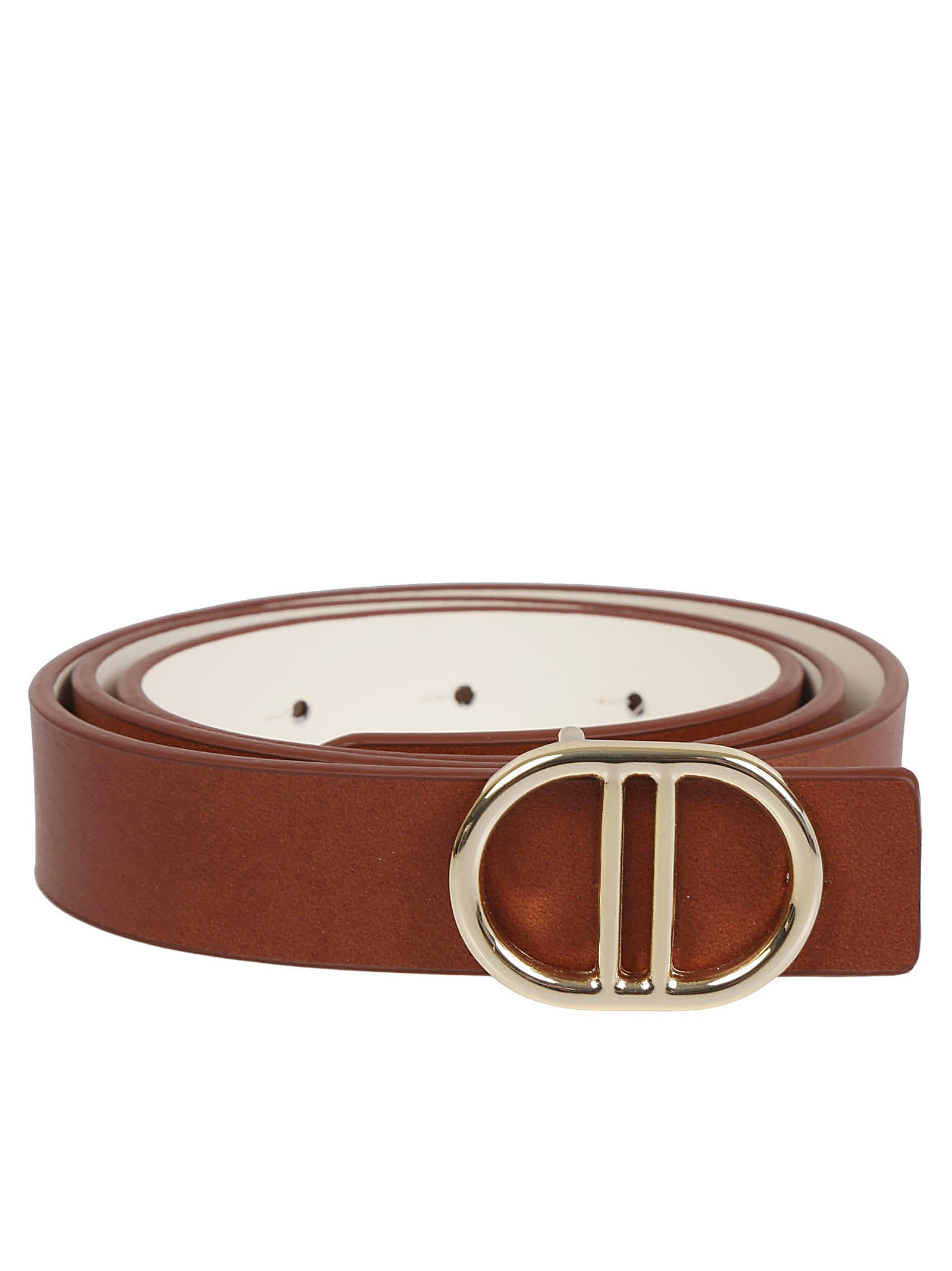 Crida Milano Double Leather Belt In Cuoio/bianco