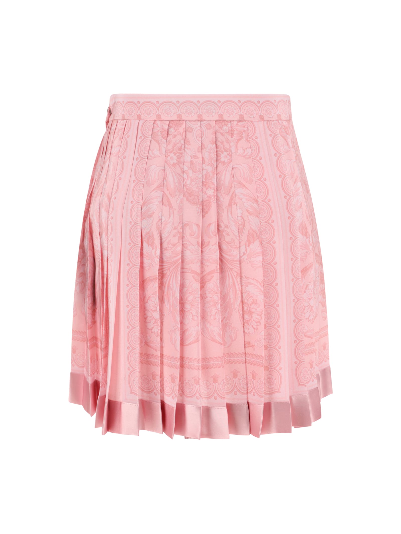 Shop Versace Mini Skirt In Pale Pink