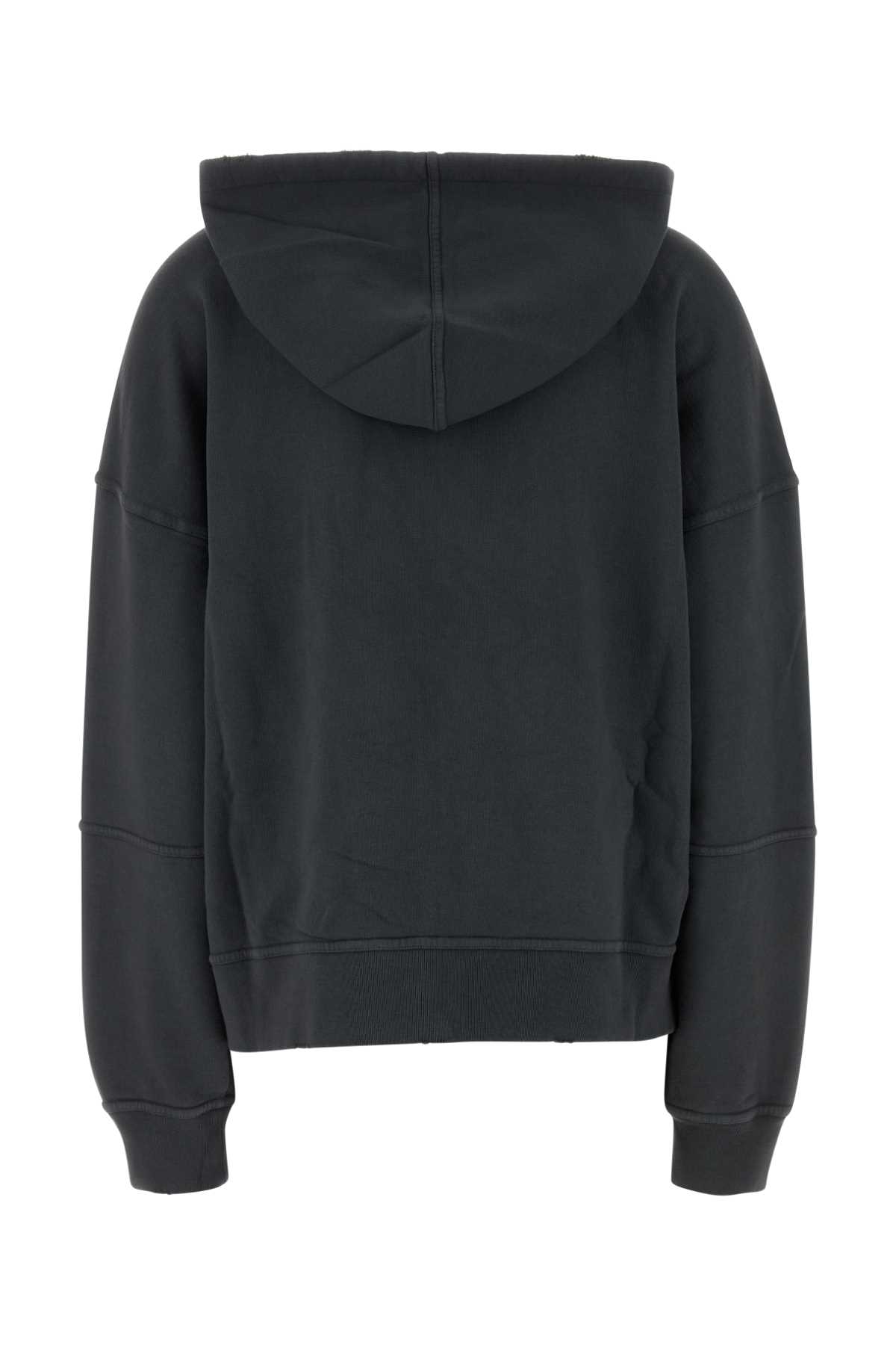 Golden Goose Deluxe Brand Dark Grey Cotton Oversize Ottaviano Sweatshirt In Black