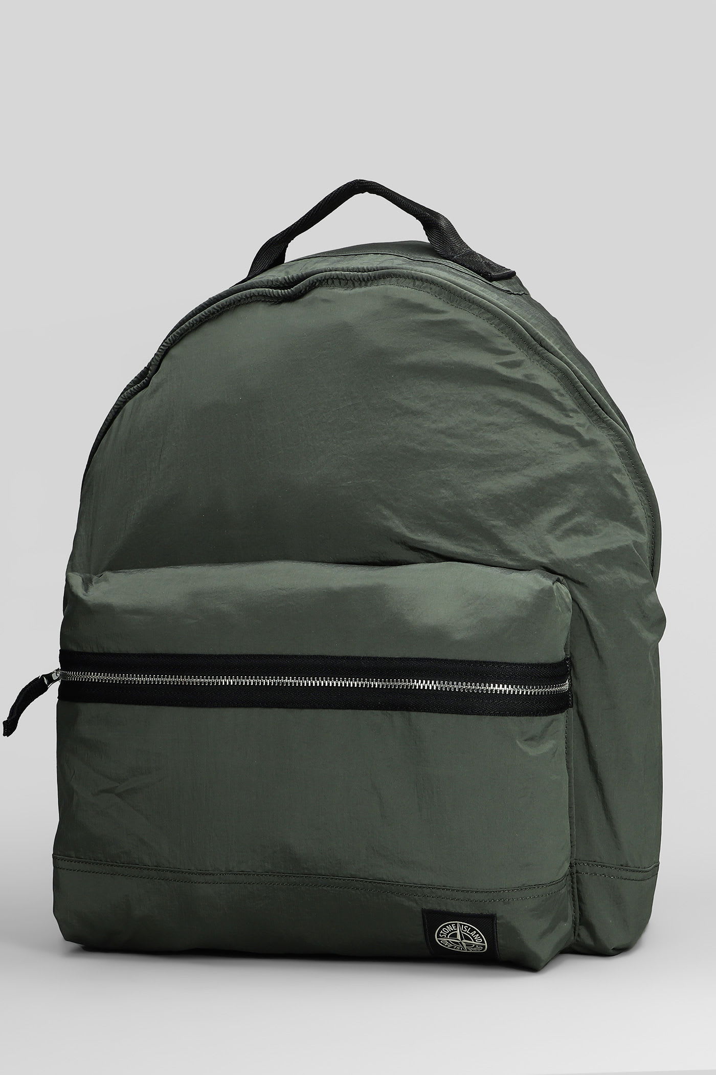 Stone Island Backpack With Front Pocket And Ripstop Lining In Green