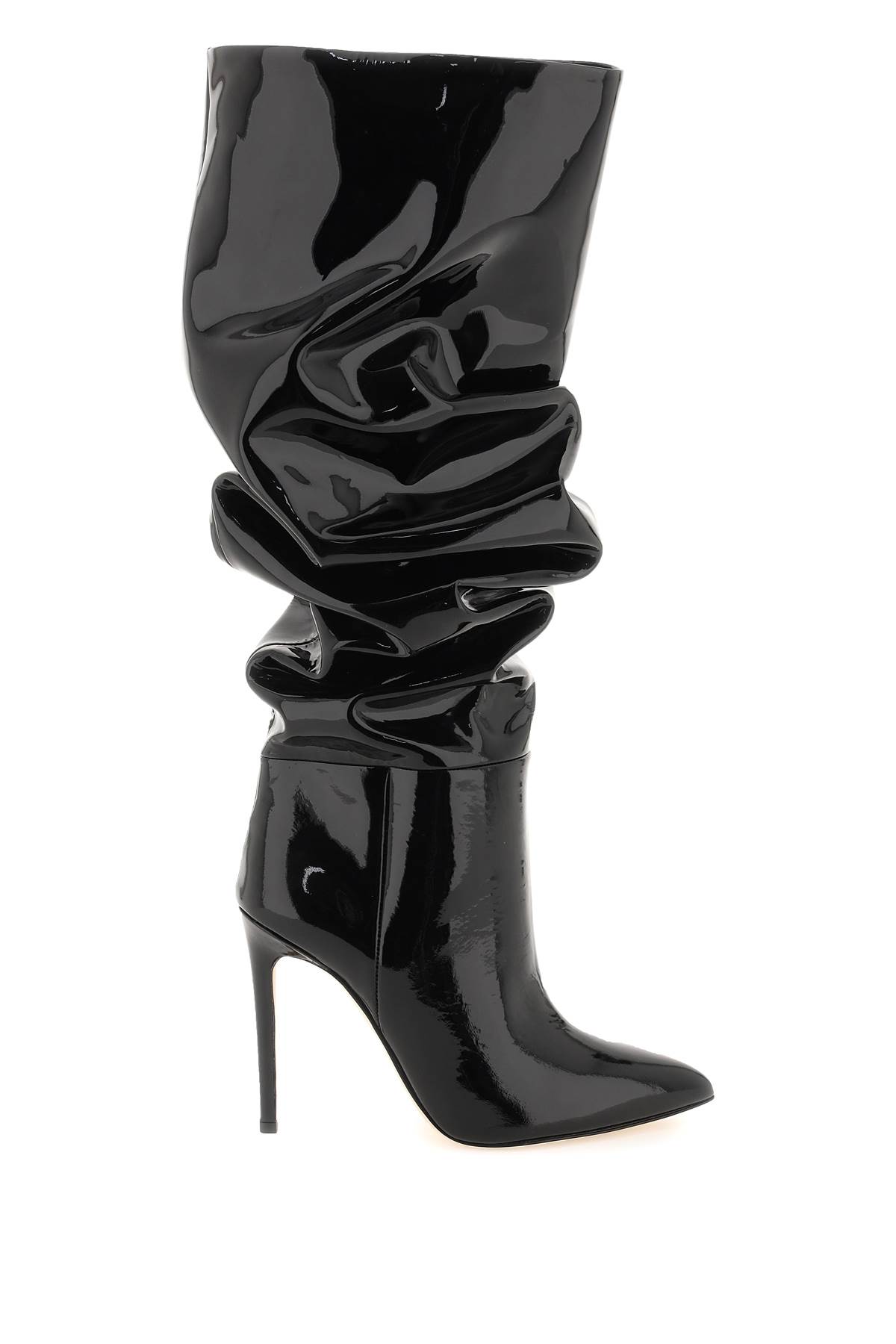 Shop Paris Texas Slouchy Patent Leather Stiletto Boots In Black (black)