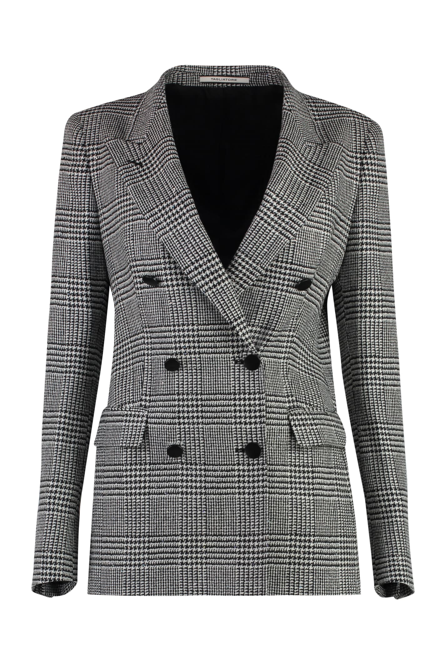 Tagliatore 0205 J-parigi Houndstooth Double Breast Blazer