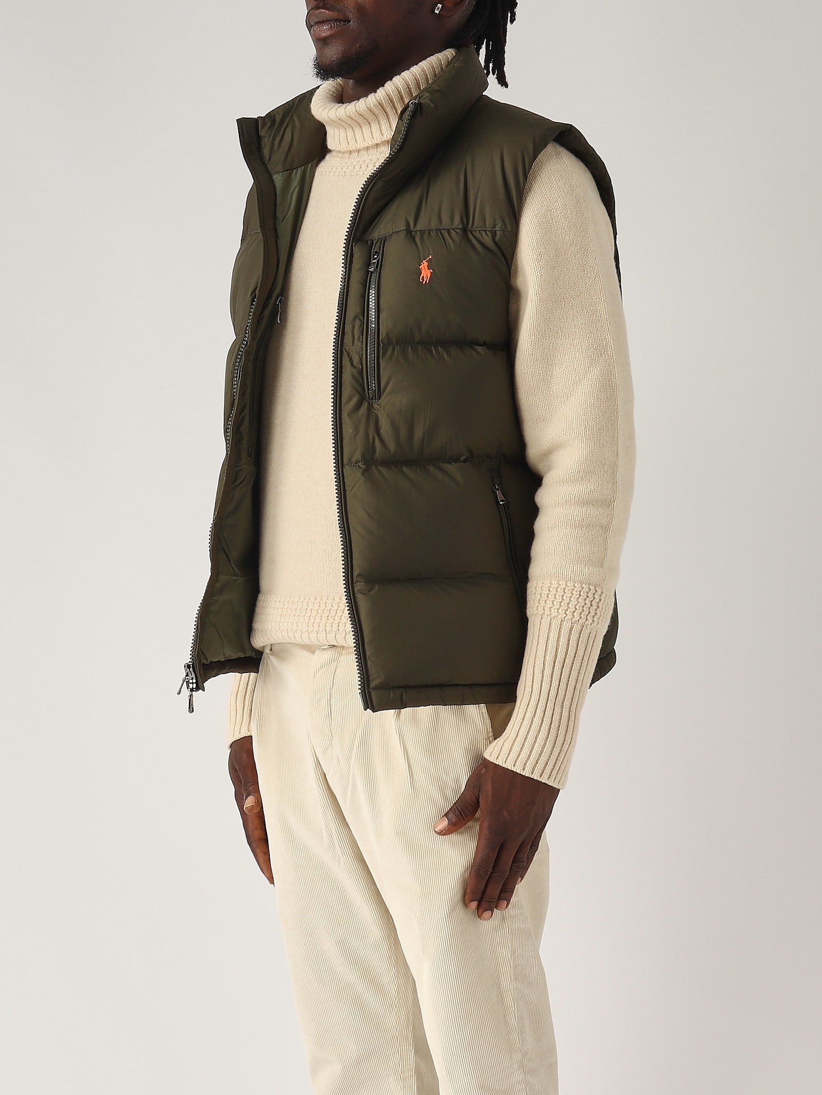 Shop Polo Ralph Lauren Gilet Piuma Danatra Jacket In Militare