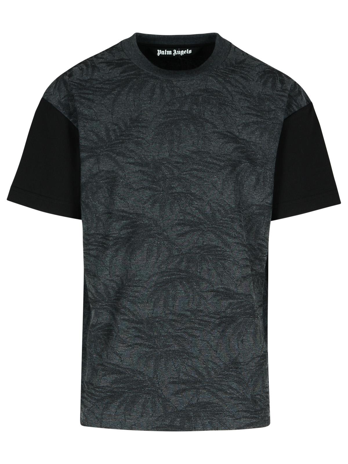 palms Curved Black Cotton Blend T-shirt