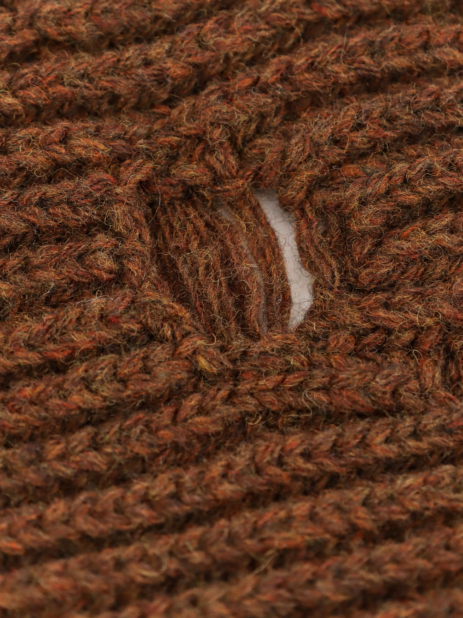 Mm6 Maison Margiela Wool Blend Scarf With Distressed Effect In Brown