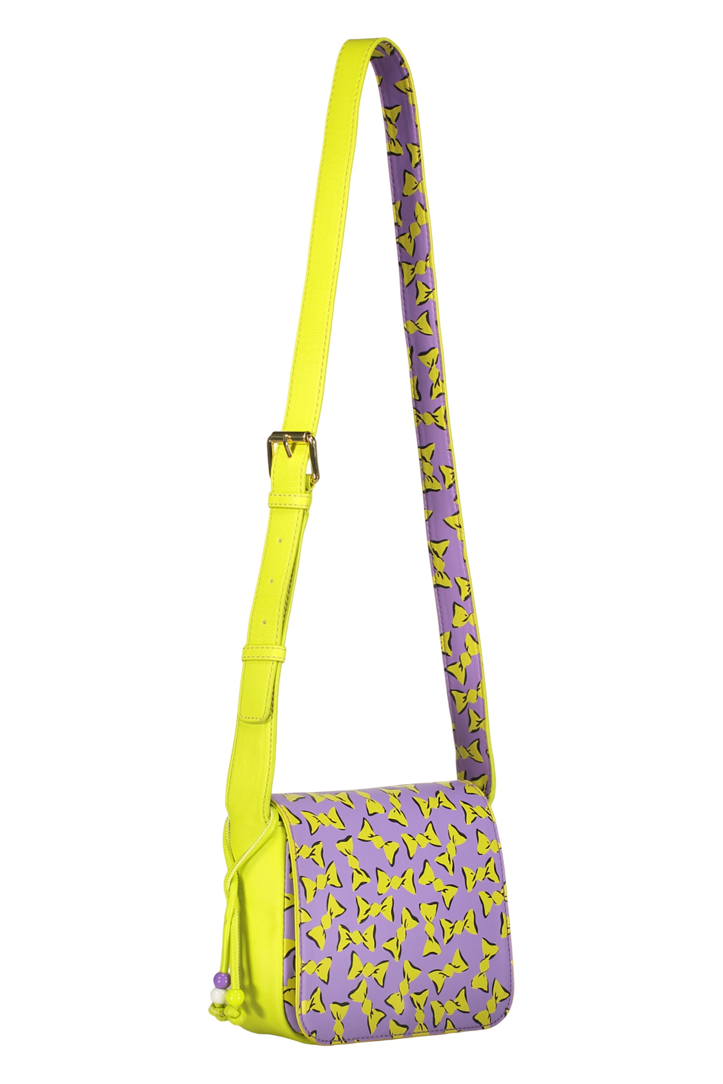 Moschino Printed Crossbody Bag In Yellow