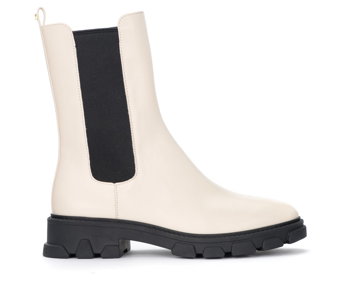 Michael Kors Ankle Boot In Cream-coloured Leather