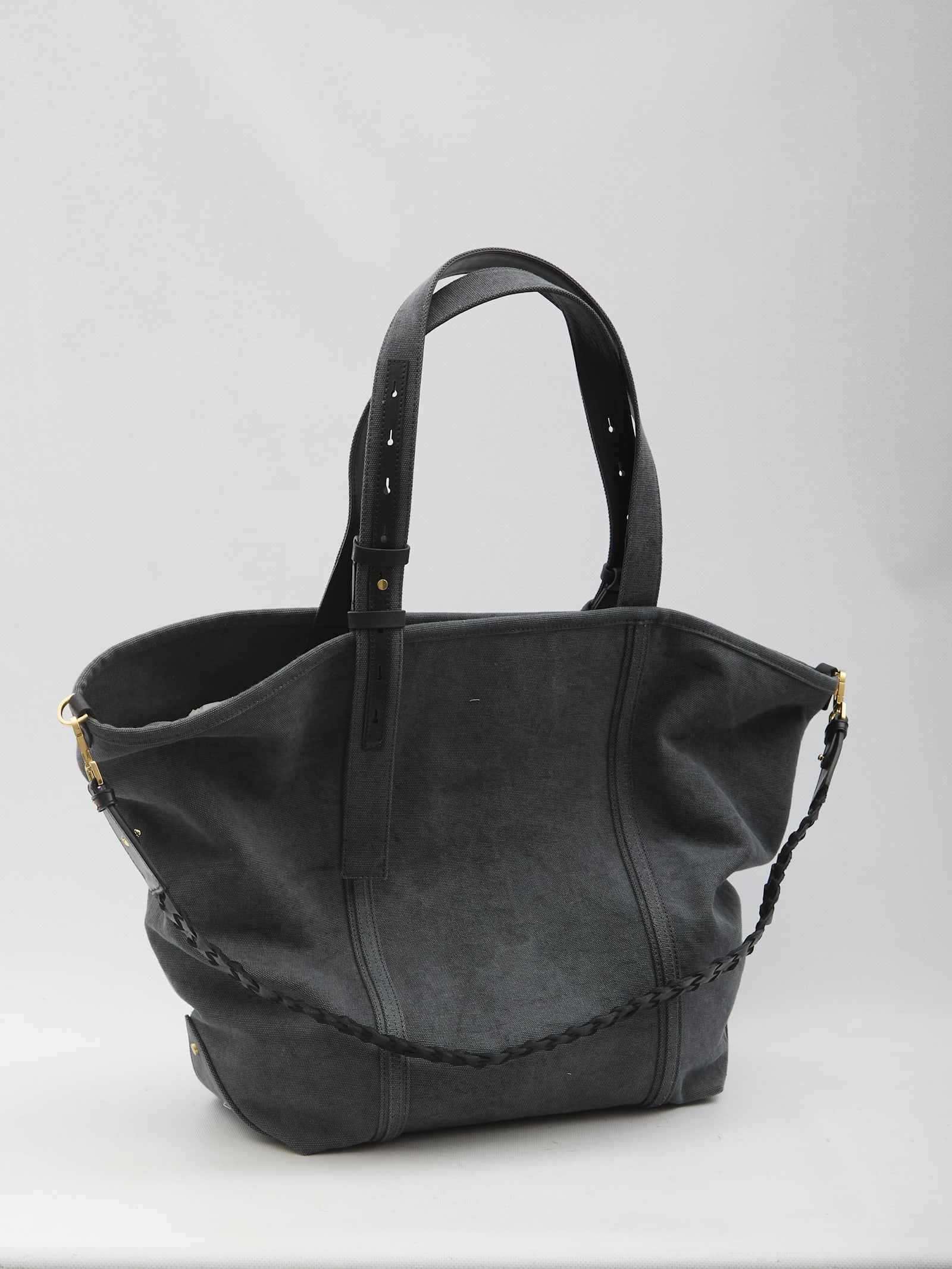 Golden Goose Canvas Shopping Bag In Gray