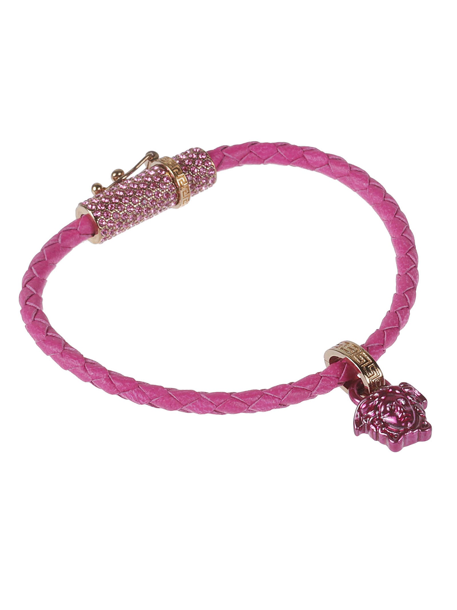 Shop Versace Medusa Bracelet In Glossy Pink
