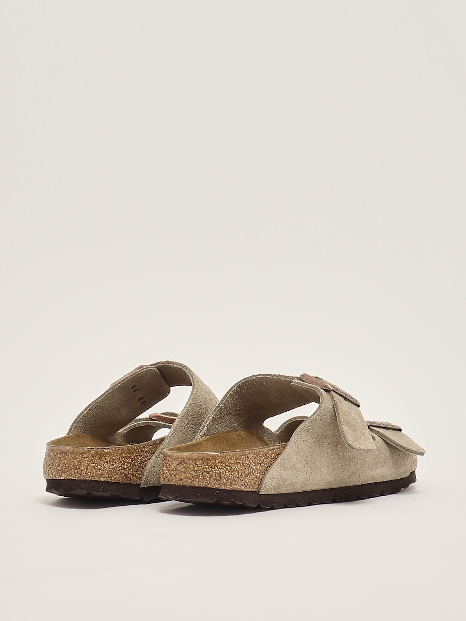 Birkenstock Arizona Taupe Suede Leather Sandal In Gray