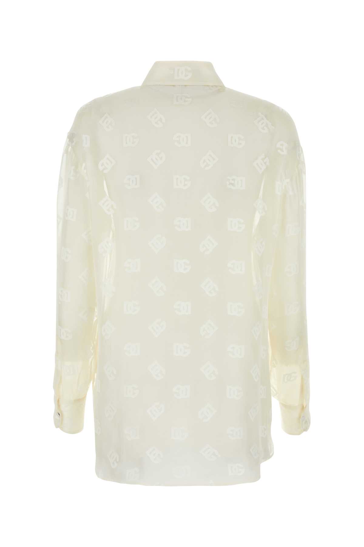 Shop Dolce & Gabbana Ivory Viscose Blend Shirt In Biancopannachiaris