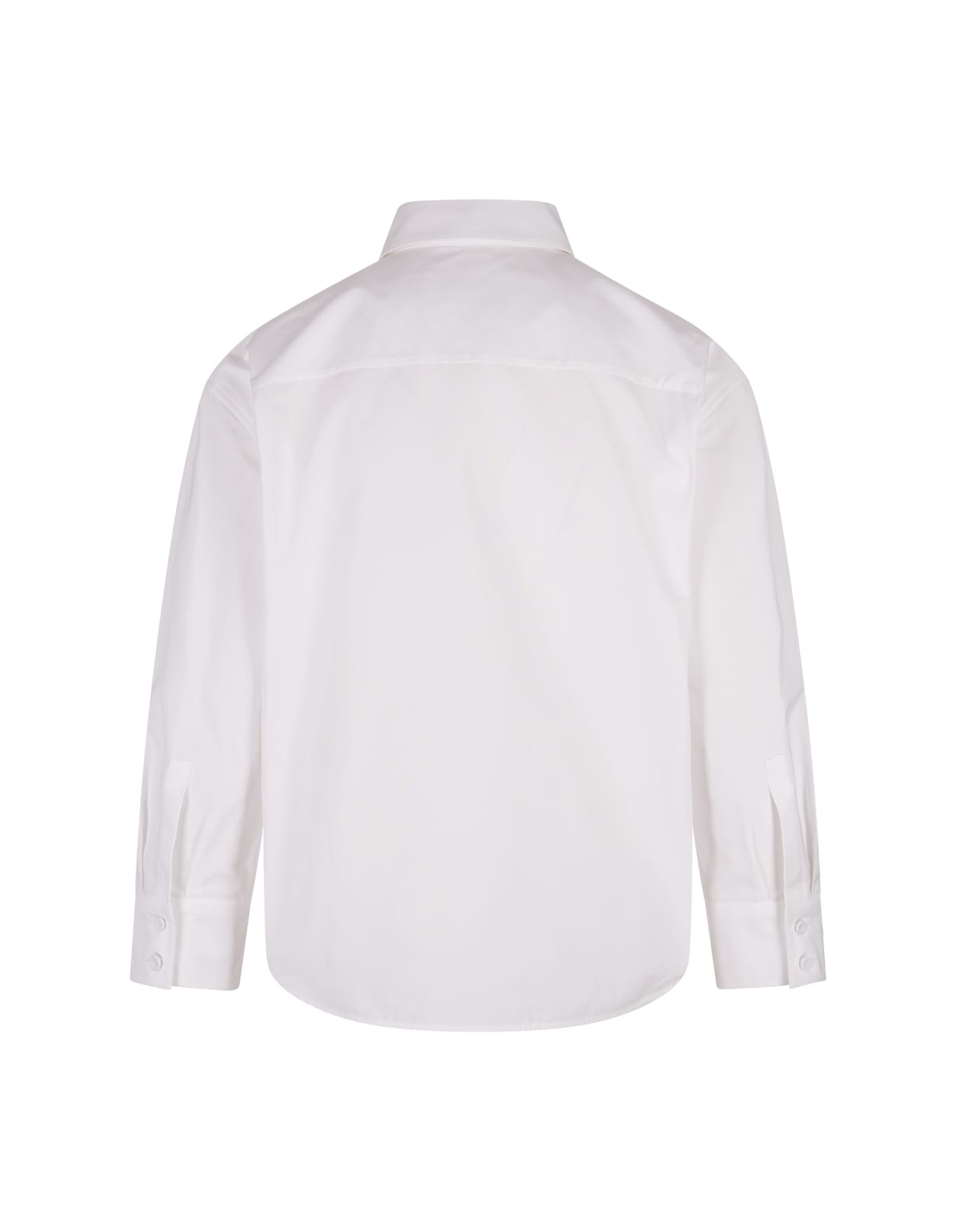 Shop Jil Sander White Poplin Cropped Shirt