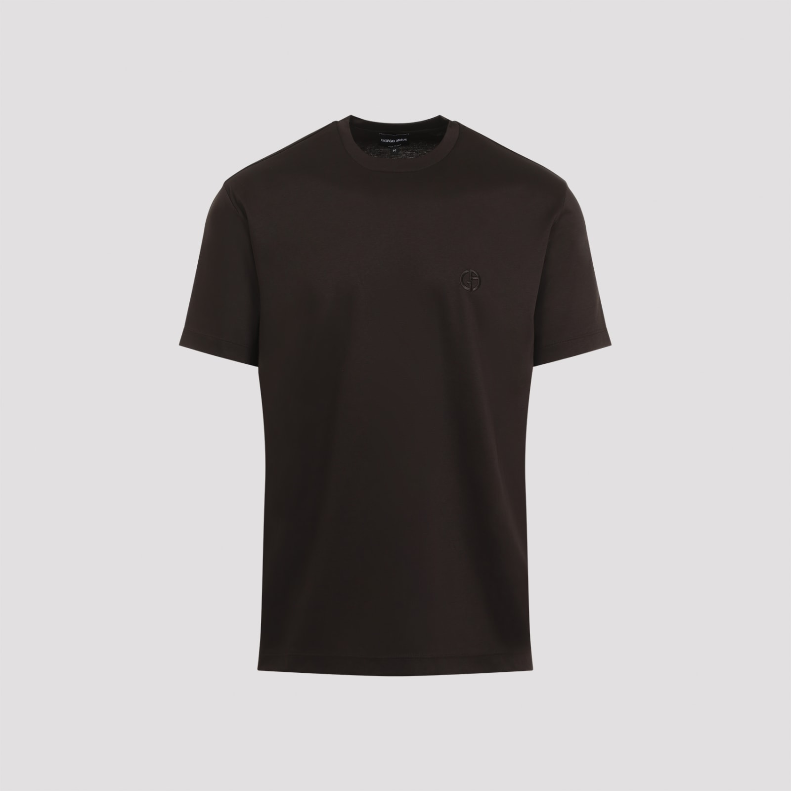 Shop Giorgio Armani Cotton T-shirt In Chocolate