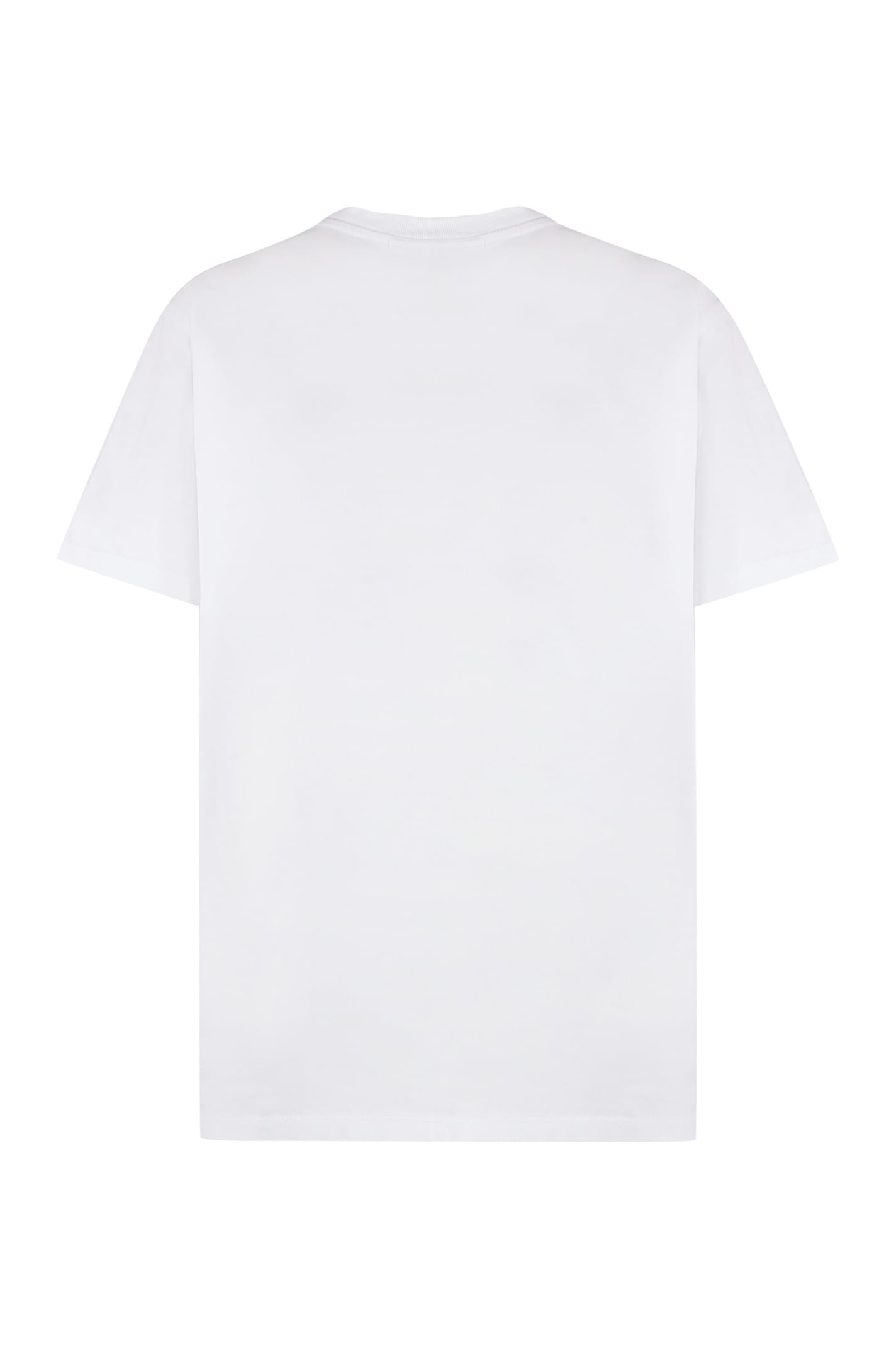 Shop Ganni Cotton Crew-neck T-shirt In White