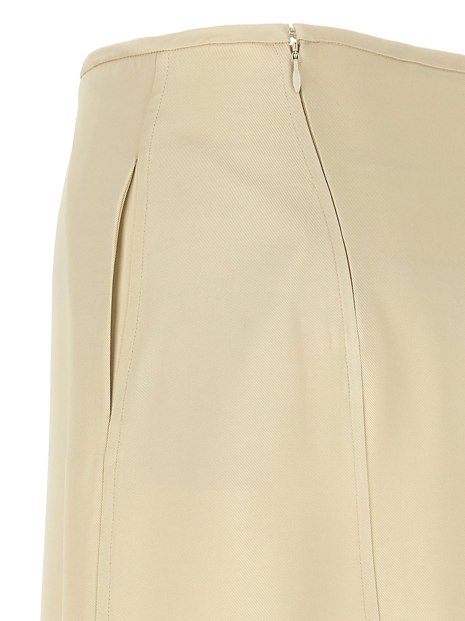Jil Sander High-waisted Midi Skirt Asymmetric Hem In White
