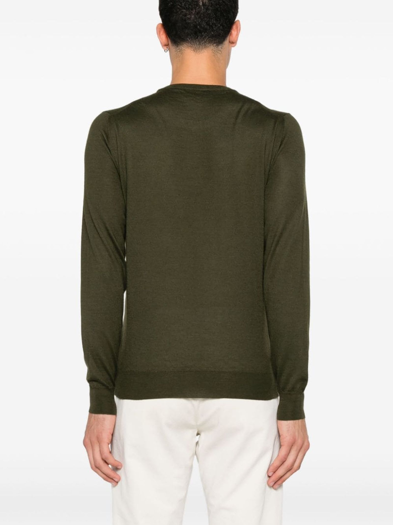 Shop Fedeli Olive Green Cashmere-silk Blend Sweater