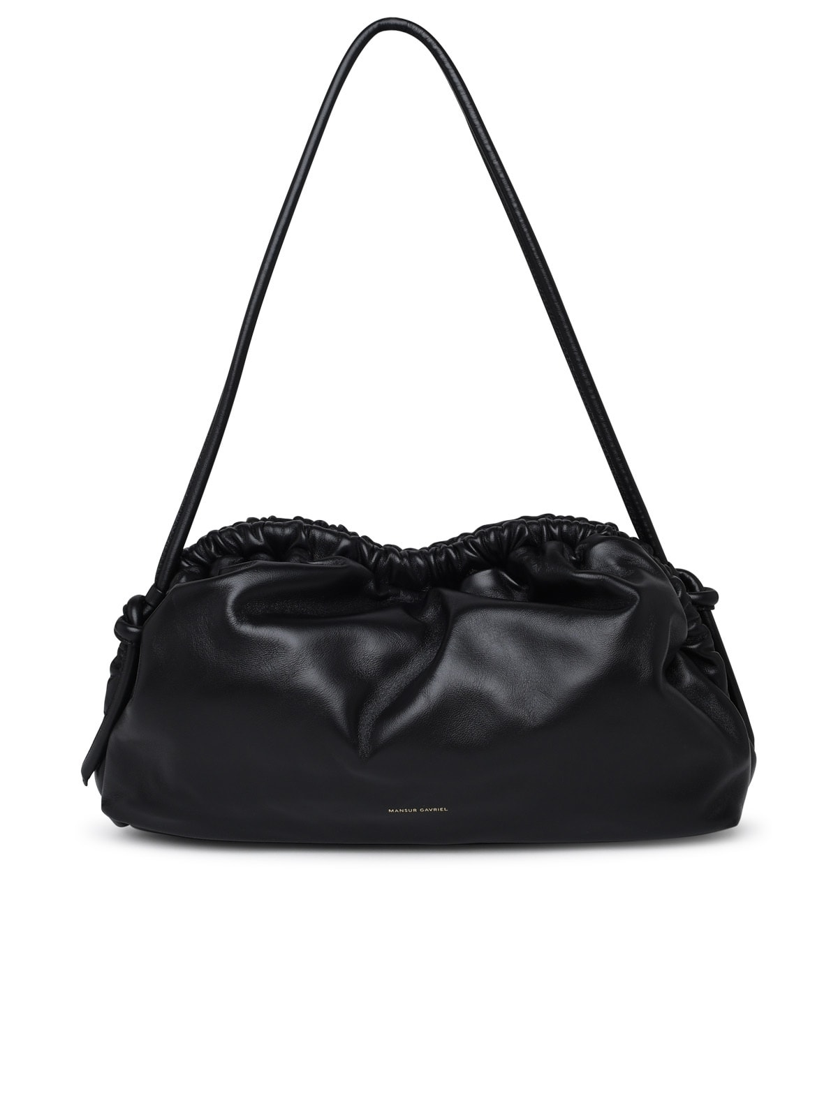 Shop Mansur Gavriel Cloud Black Leather Crossbody Bag