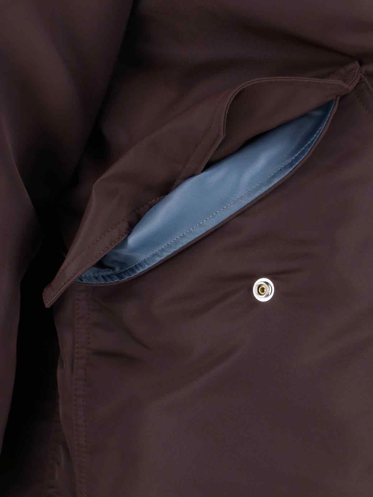 Carhartt Medium-weight Nylon Bomber Jacket With Detachable Fleece Flap In Burgundy