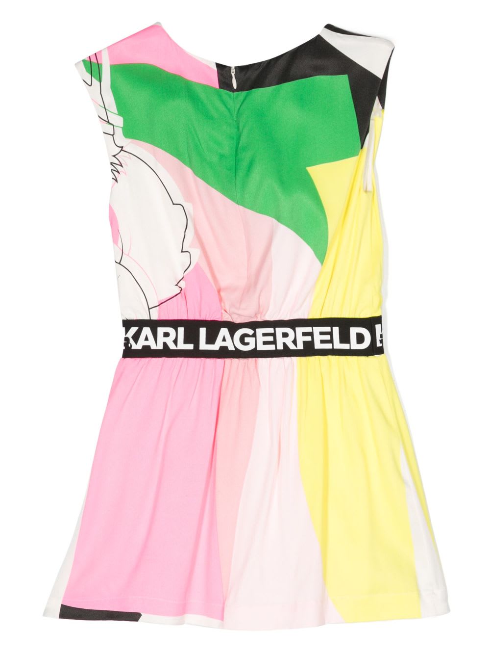 Shop Karl Lagerfeld Abito Choupette Multicolor In Viscosa Bambina