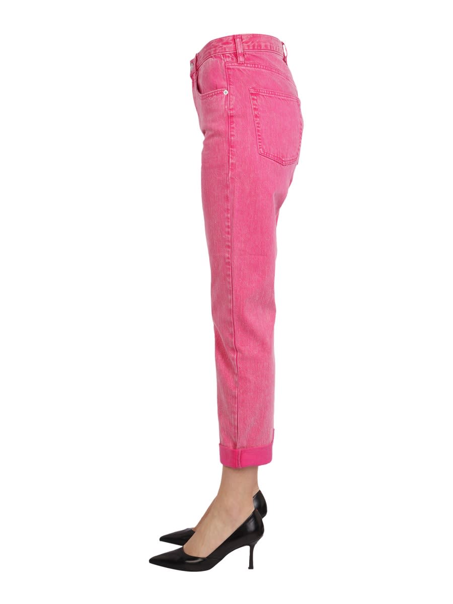 Shop Michael Kors Straight Leg Jeans In Fuchsia