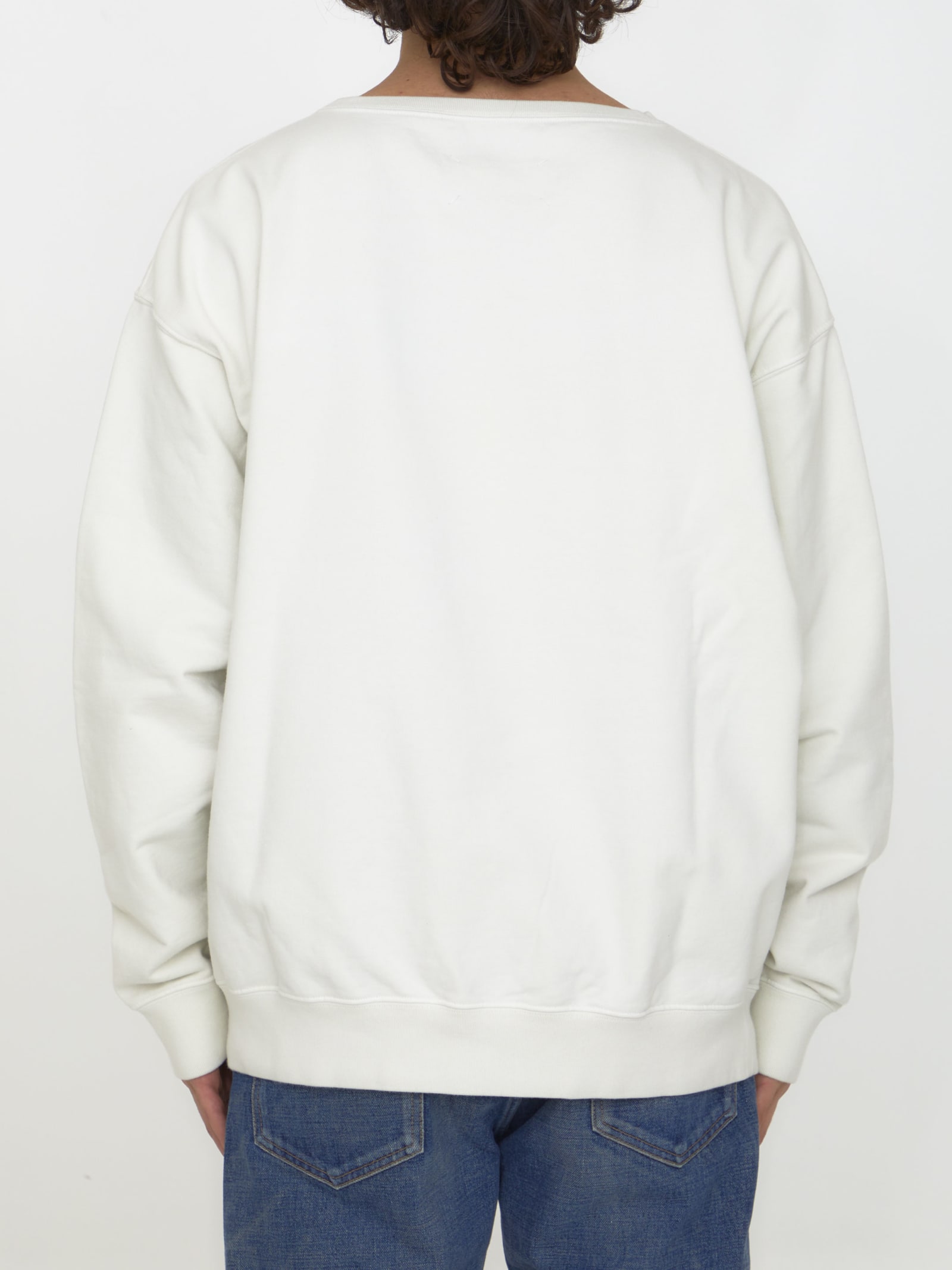 Shop Maison Margiela Numerical Logo Sweatshirt In White