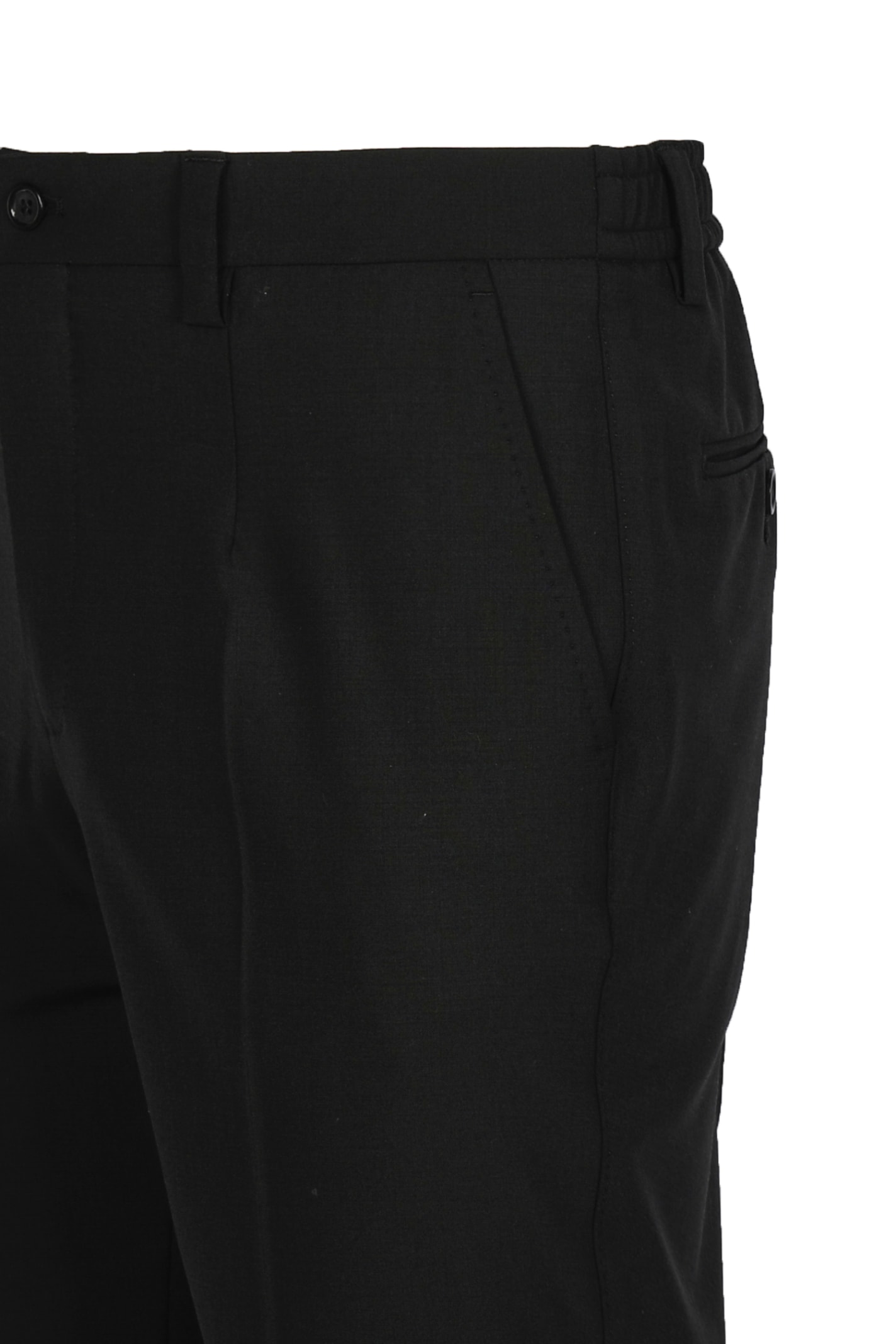 Dolce & Gabbana Stretch Cotton Pants With Dg Hardware In Nero